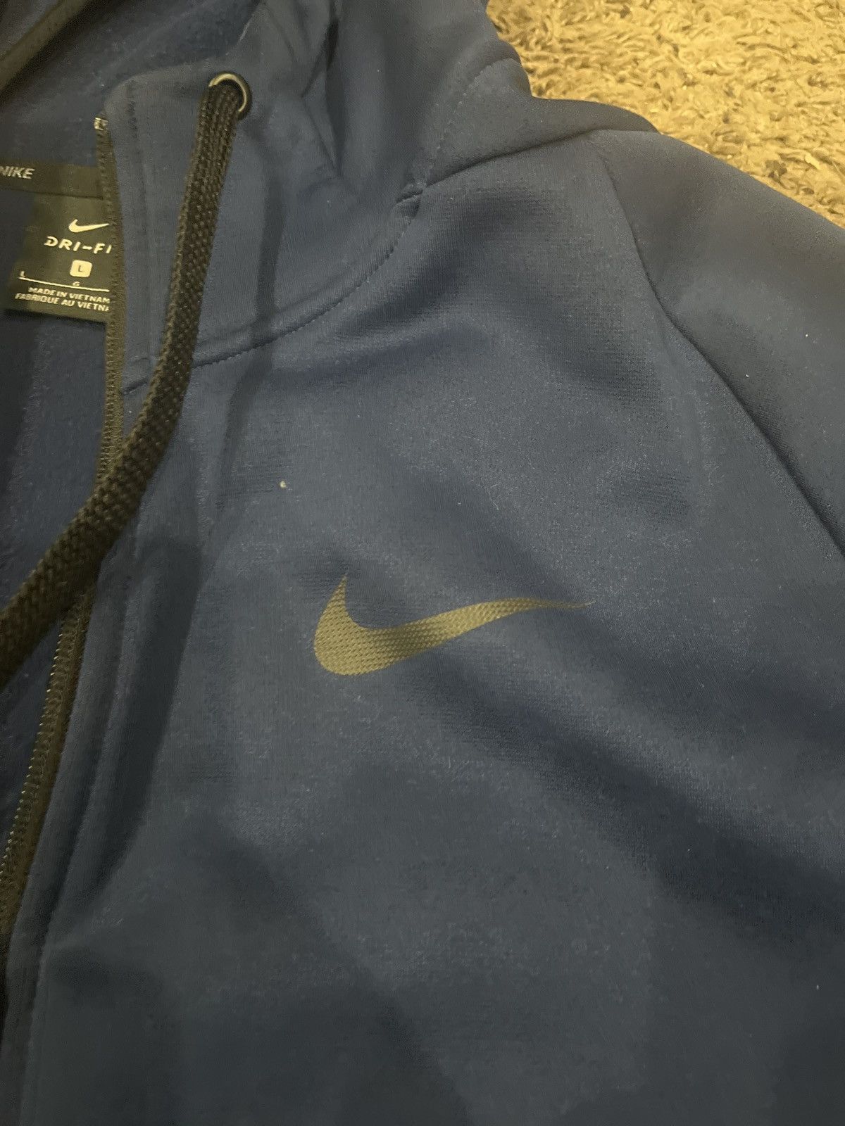 Nike Nike Pro Hoodie Jacket Sweatshirt Full Zip Navy Blue Size US L / EU 52-54 / 3 - 5 Thumbnail