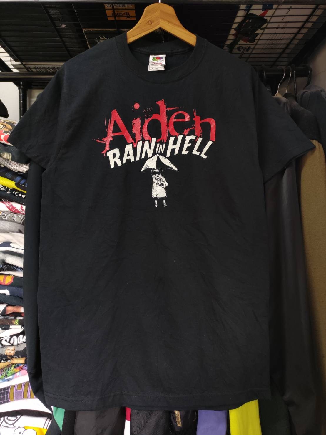 Band Tees Vtg 00's Aiden " Rain in Hell " EP Promo T-Shirt Size US M / EU 48-50 / 2 - 2 Thumbnail
