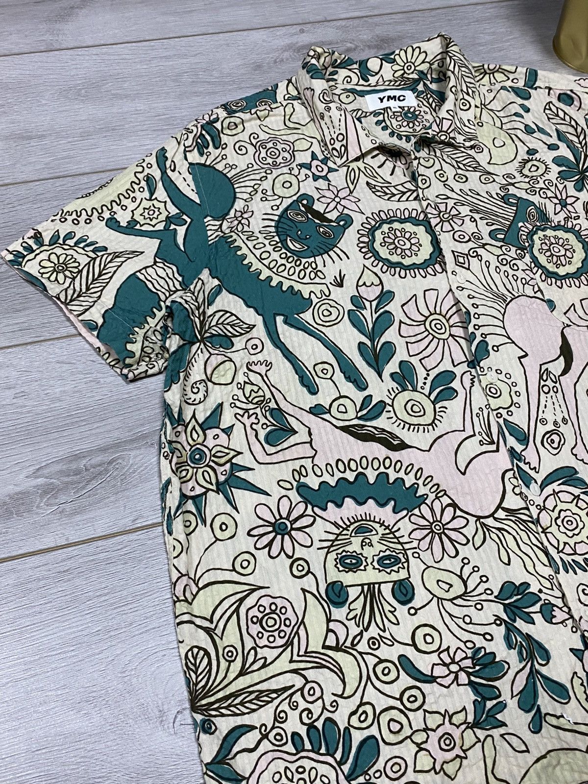 YMC YMC all over print Hawaii shirt buttons, flowers floral Size US XL / EU 56 / 4 - 2 Thumbnail