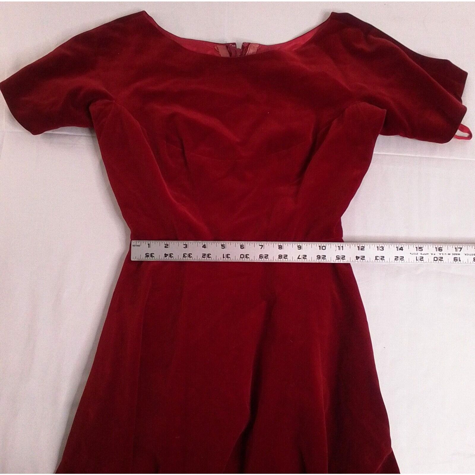 Other Anne Fogarty Vintage Dress Women's Red Velvet Size S / US 4 / IT 40 - 6 Thumbnail