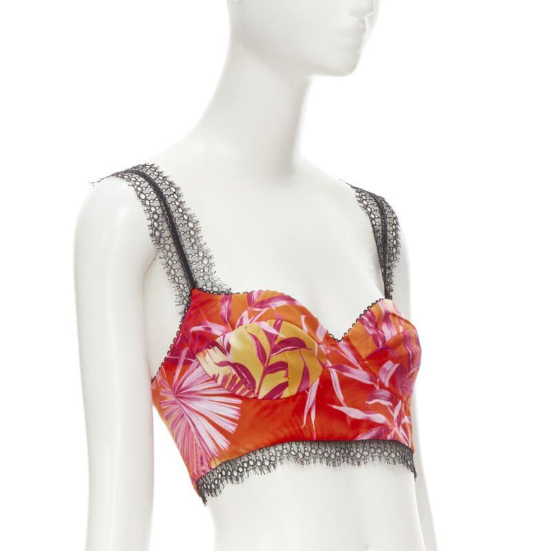 Versace new VERSACE 2020 Iconic JLo Jungle print pink tropical bralette IT36 XXS Size XS / US 0-2 / IT 36-38 - 1 Thumbnail