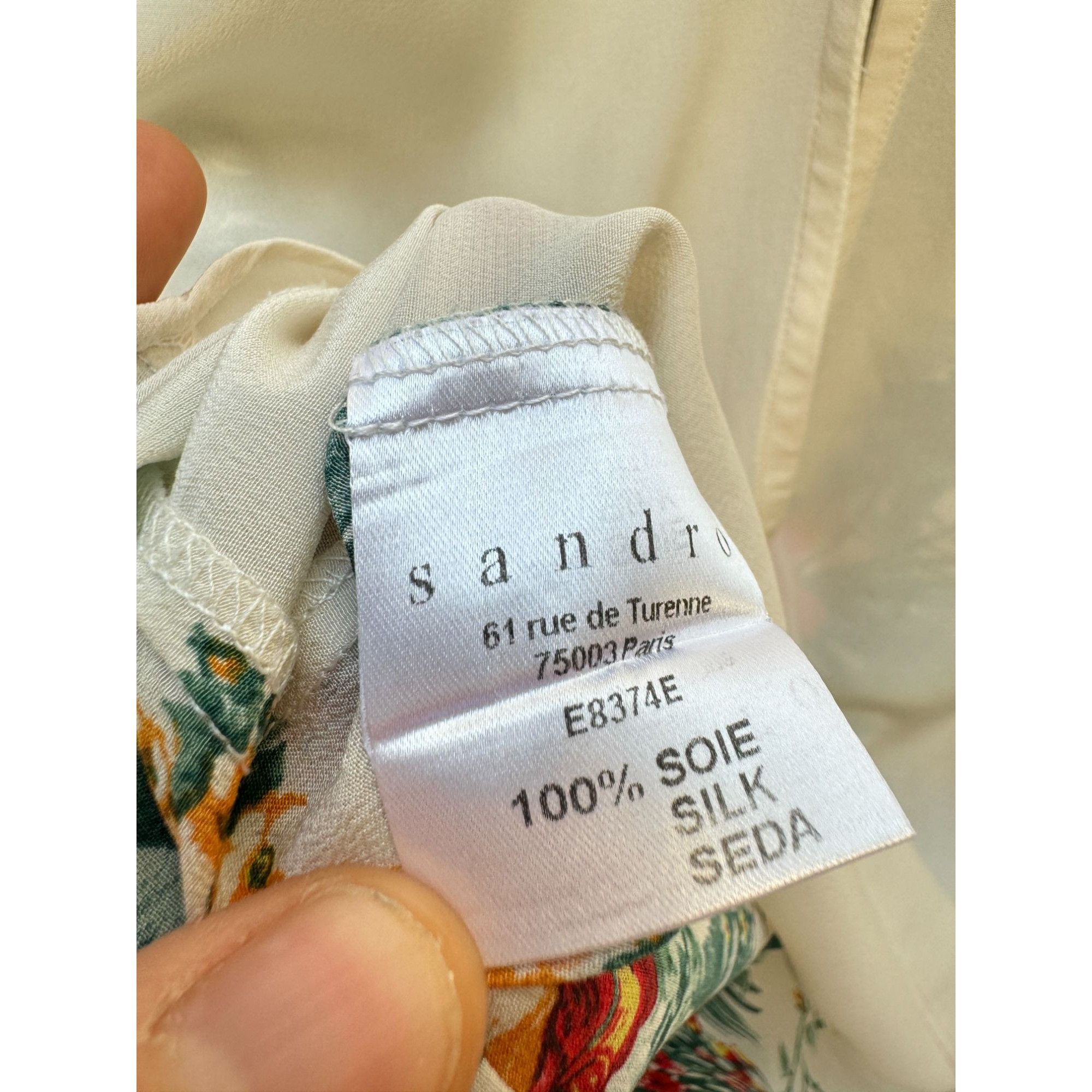 Sandro Silk Floral Blouse Size M / US 6-8 / IT 42-44 - 5 Thumbnail