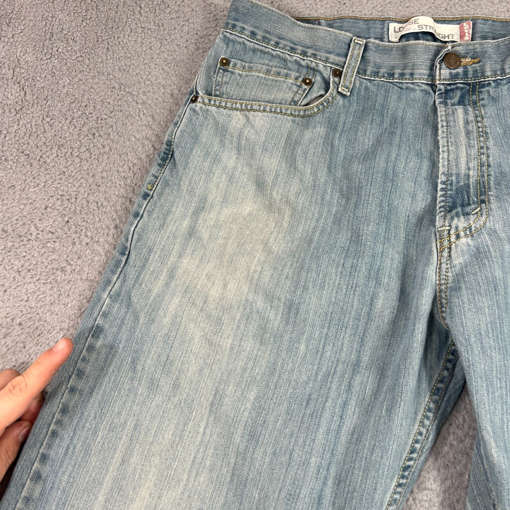 Levi's VINTAGE Levis 569 Jeans Mens 34x32 Blue Mid Rise Straight 5-Pocket Denim Logo Levis 500 Series Modern American Classic Jeans Mens Size US 34 / EU 50 - 4 Thumbnail