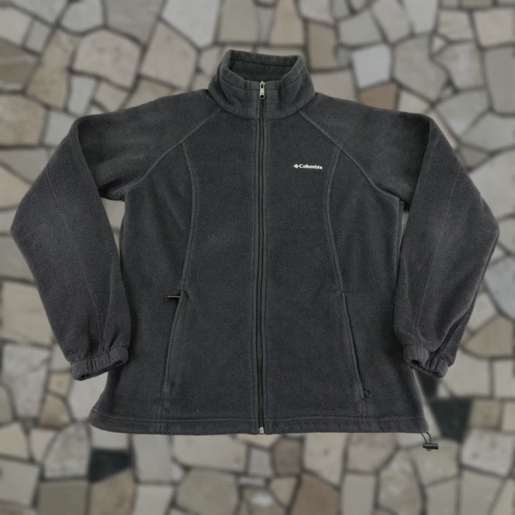 Vintage Columbia Jacket Women's Large Black Fleece Full Zip Up Sweater Coat Outdoor Size L / US 10 / IT 46 - 1 Thumbnail