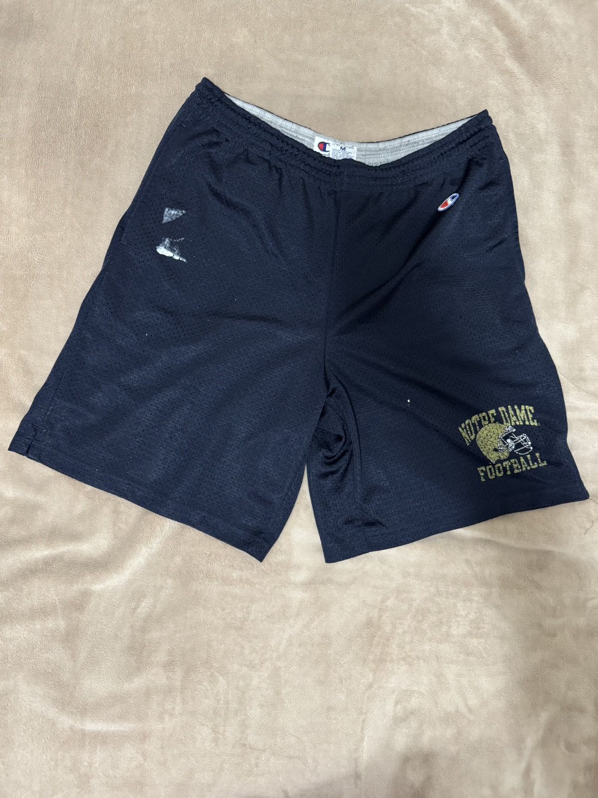 Champion Vintage Navy blue and gold Notre Dame Shorts Size US 33 - 1 Thumbnail