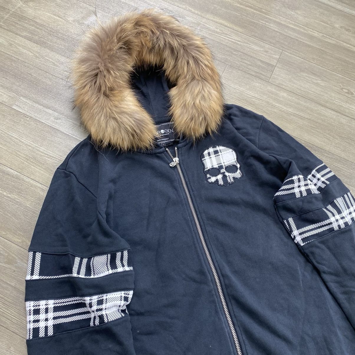If Six Was Nine 2000s Hydrogen Skulls Ifsix Cross Lgb Style Zip Fur Hoodie Size US L / EU 52-54 / 3 - 4 Thumbnail