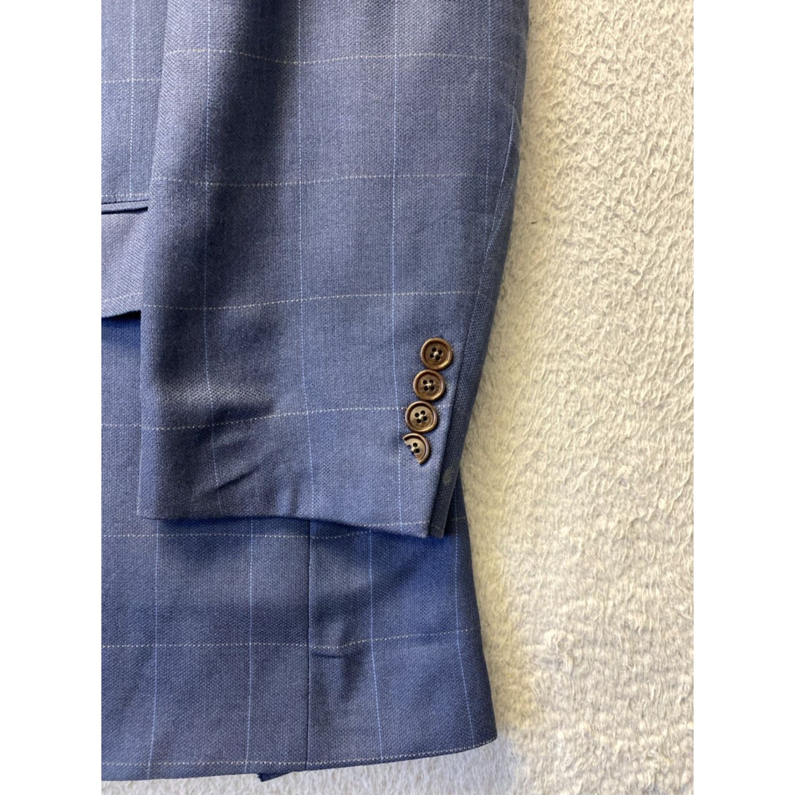 Brooks Brothers Brooks Brothers Blue Plaid Formal Wool Tuxedo Suit Jacket Regular Fit Men 42 43 Size 1357 Size 46R - 4 Thumbnail