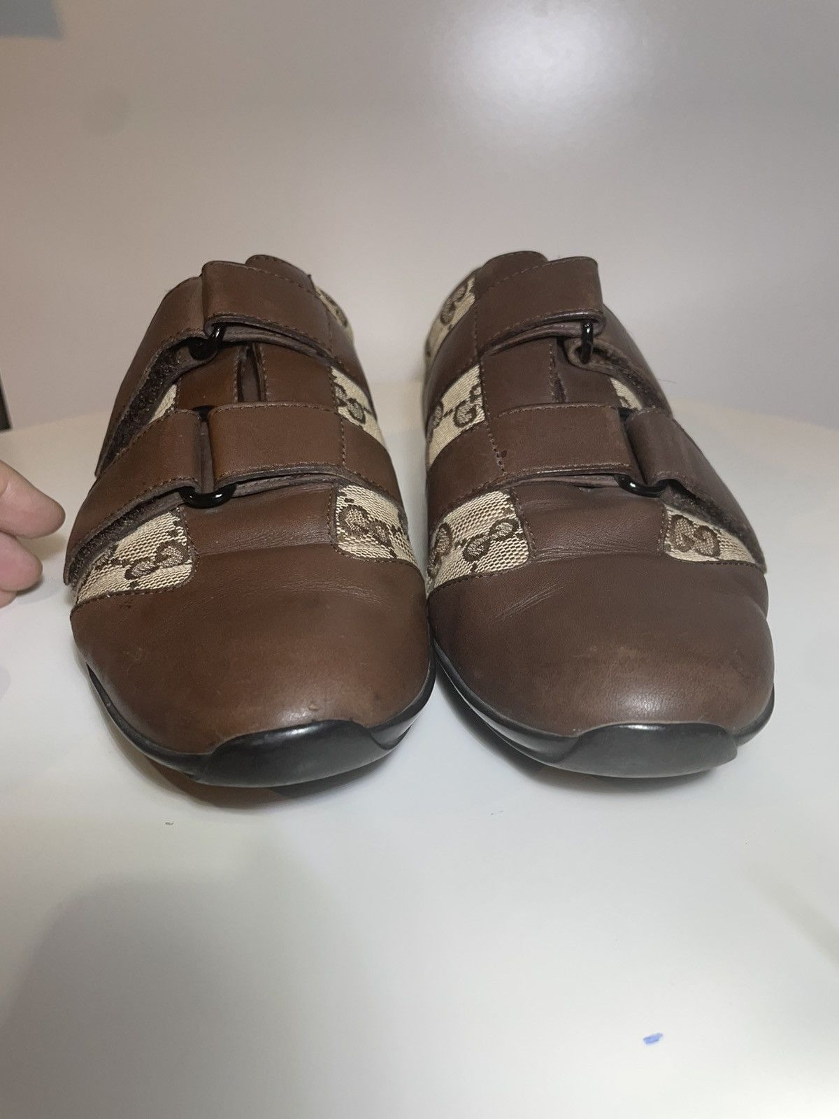 Gucci Gucci Tom Ford Era Brown Monogram Velcro Sneakers Size US 6.5 / IT 36.5 - 4 Thumbnail
