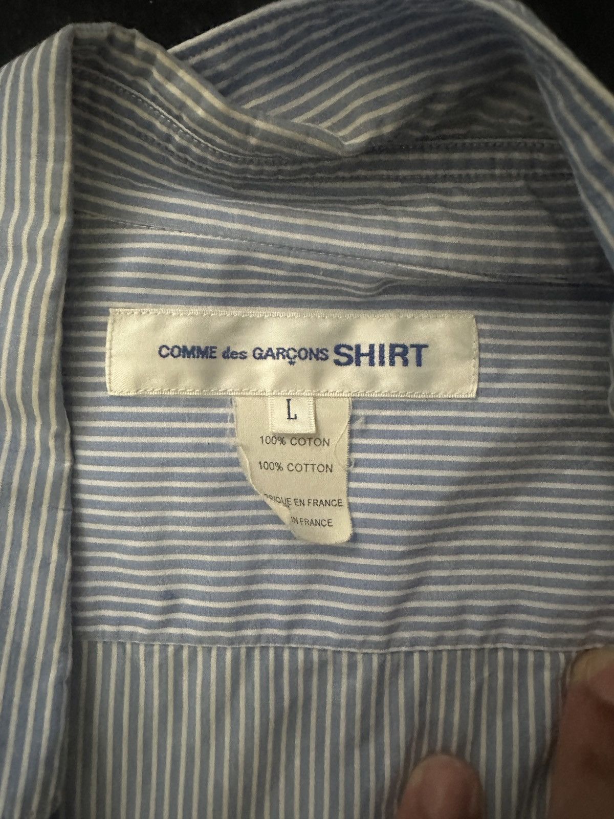 Comme des Garcons Comme Des Garçon blue striped shirt Size US L / EU 52-54 / 3 - 3 Thumbnail