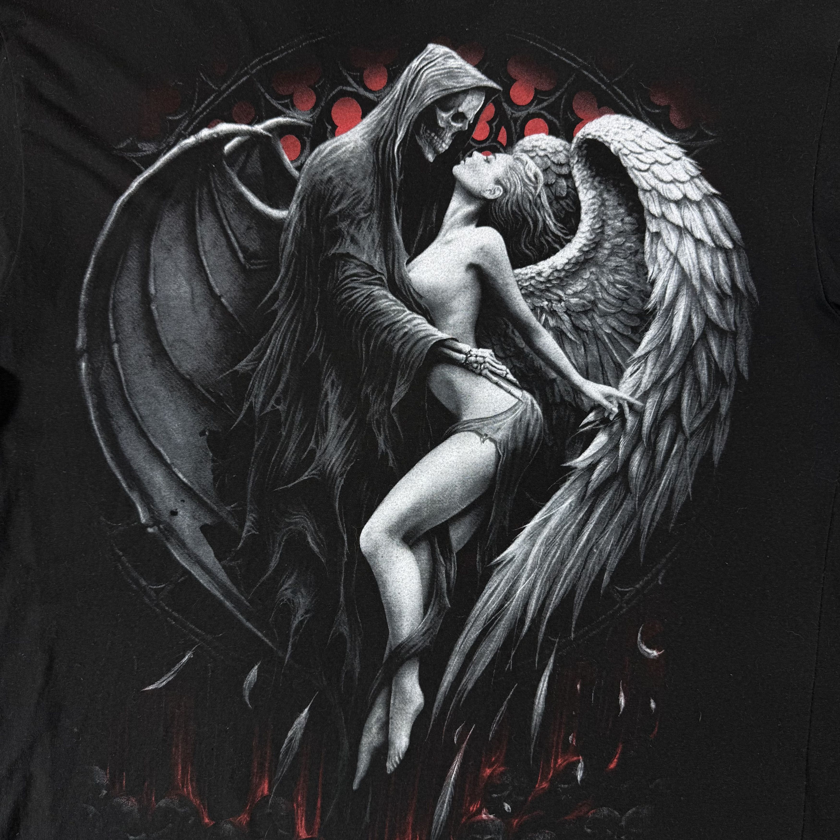 Vintage Vintage Spiral Death and Angel 90s Graphic Black Tee Shirt M Size US M / EU 48-50 / 2 - 12 Thumbnail
