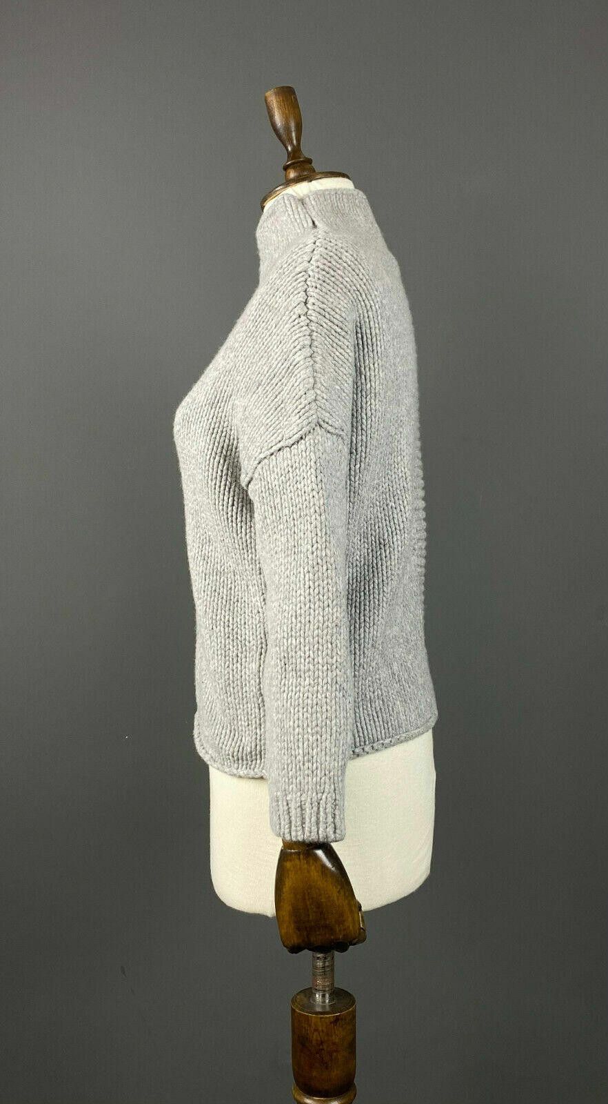 Designer Ladies FFC Grey Oversized Chunky Knit Wool Sweater Size S Size S / US 4 / IT 40 - 4 Thumbnail