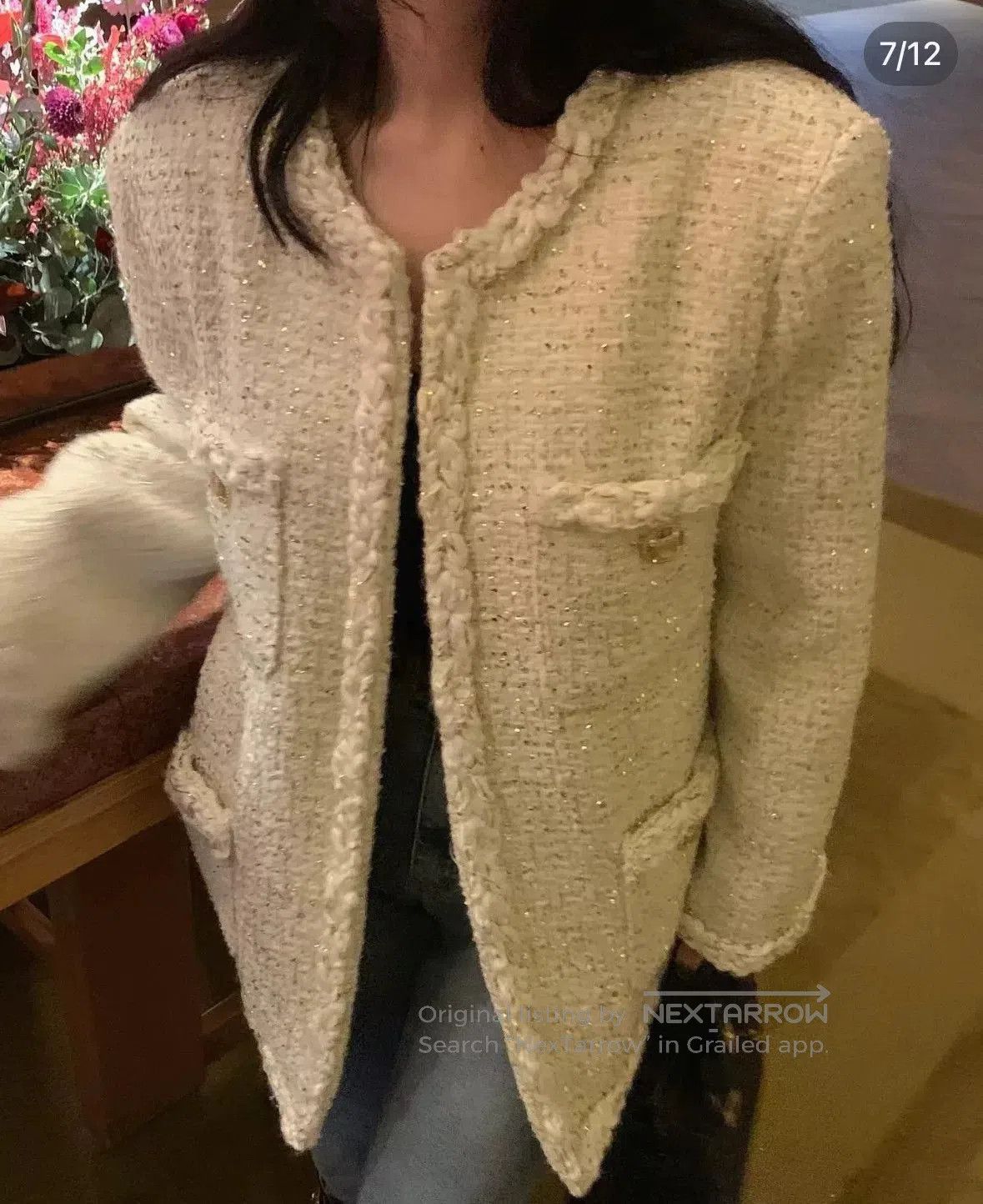Chanel Chanel 16A Roman Gold Tweed Jacket. Size XXS / US 00 / IT 34 - 3 Thumbnail