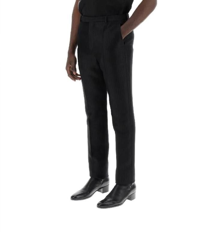 Saint Laurent Paris o1s1wg111124 Pantalons Taille Haute Jambe Pant in Black Size US 38 / EU 54 - 3 Thumbnail