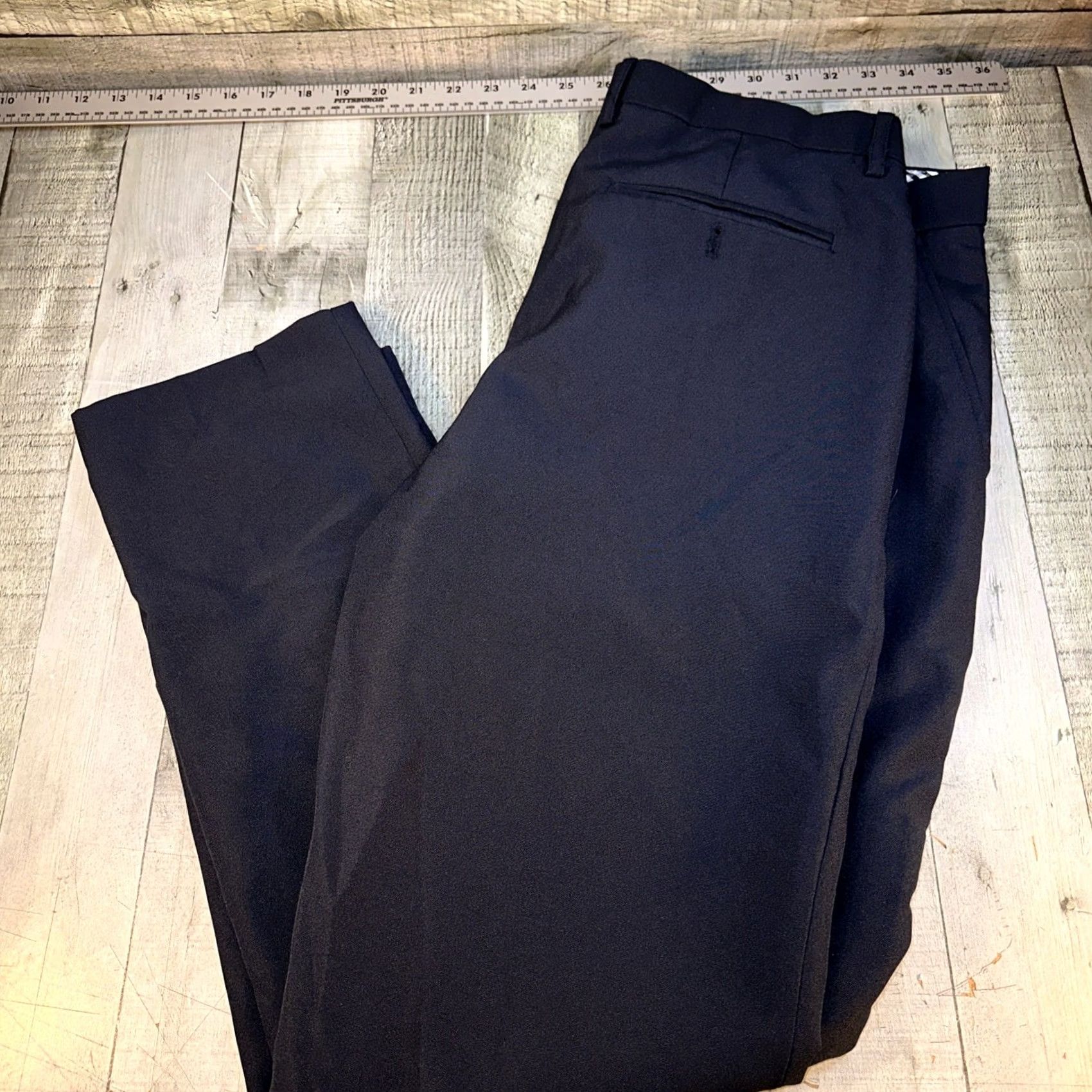 Vintage Galaxy by Harvic Men’s Dress Pants Flat Front Classic Fit 36x30 Black Gray Pants Mens Trousers Dress Pants UK? Size US 36 / EU 52 - 4 Thumbnail