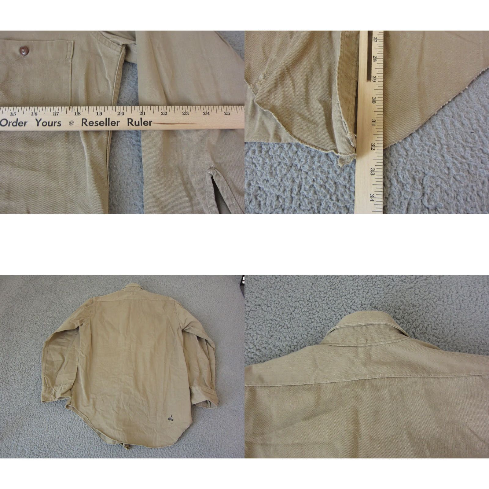 Dickies VINTAGE Dickies Shirt Mens M Brown True Adult Made USA 40s 50s Army Size US M / EU 48-50 / 2 - 8 Thumbnail