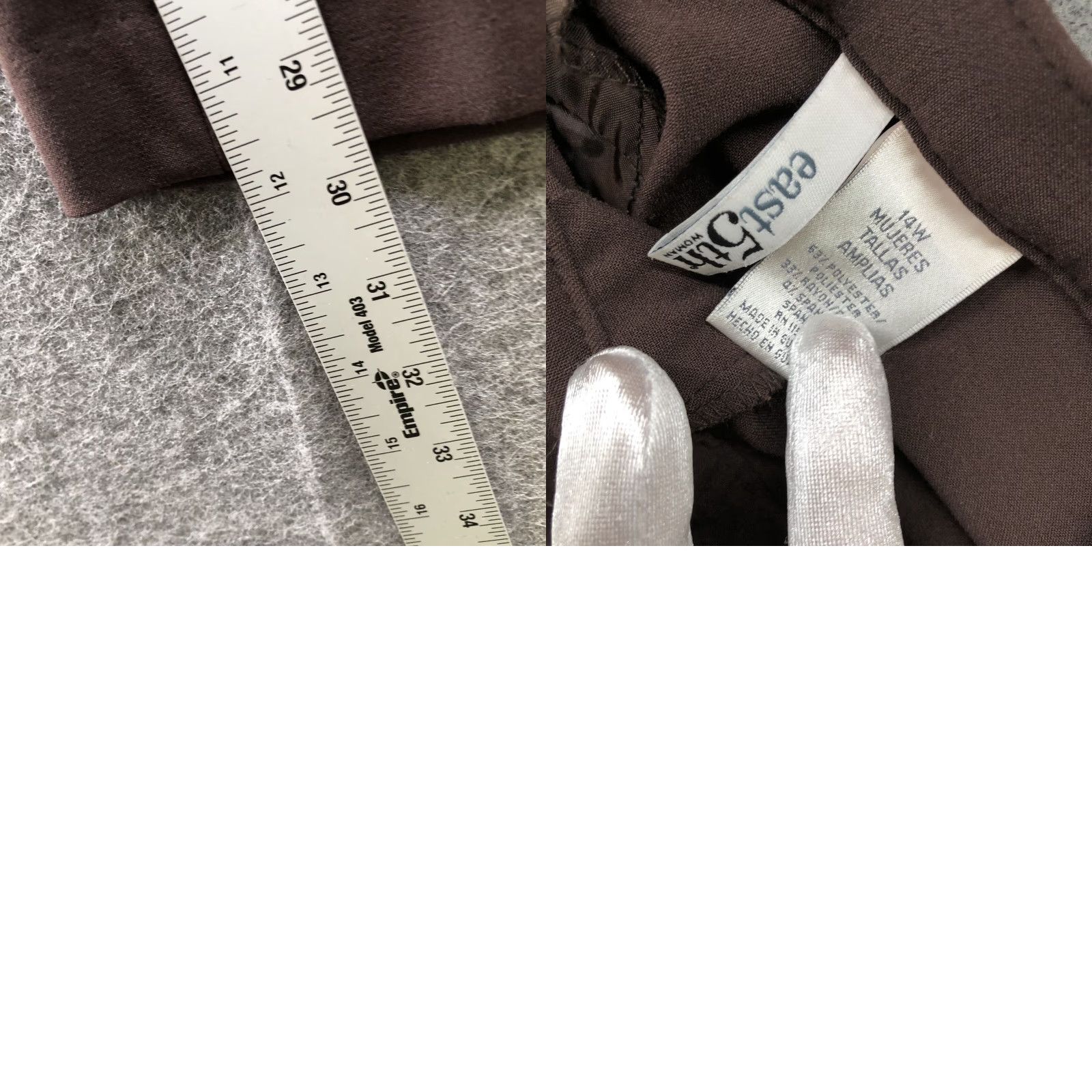 Vintage NWT East 5th Brown Dress Pants Womens 14W Classic Fit Straight Leg Sits At Waist Dress Pants Womens 14W Brown East 5th NWT Size 36" / US 14 / IT 50 - 8 Thumbnail