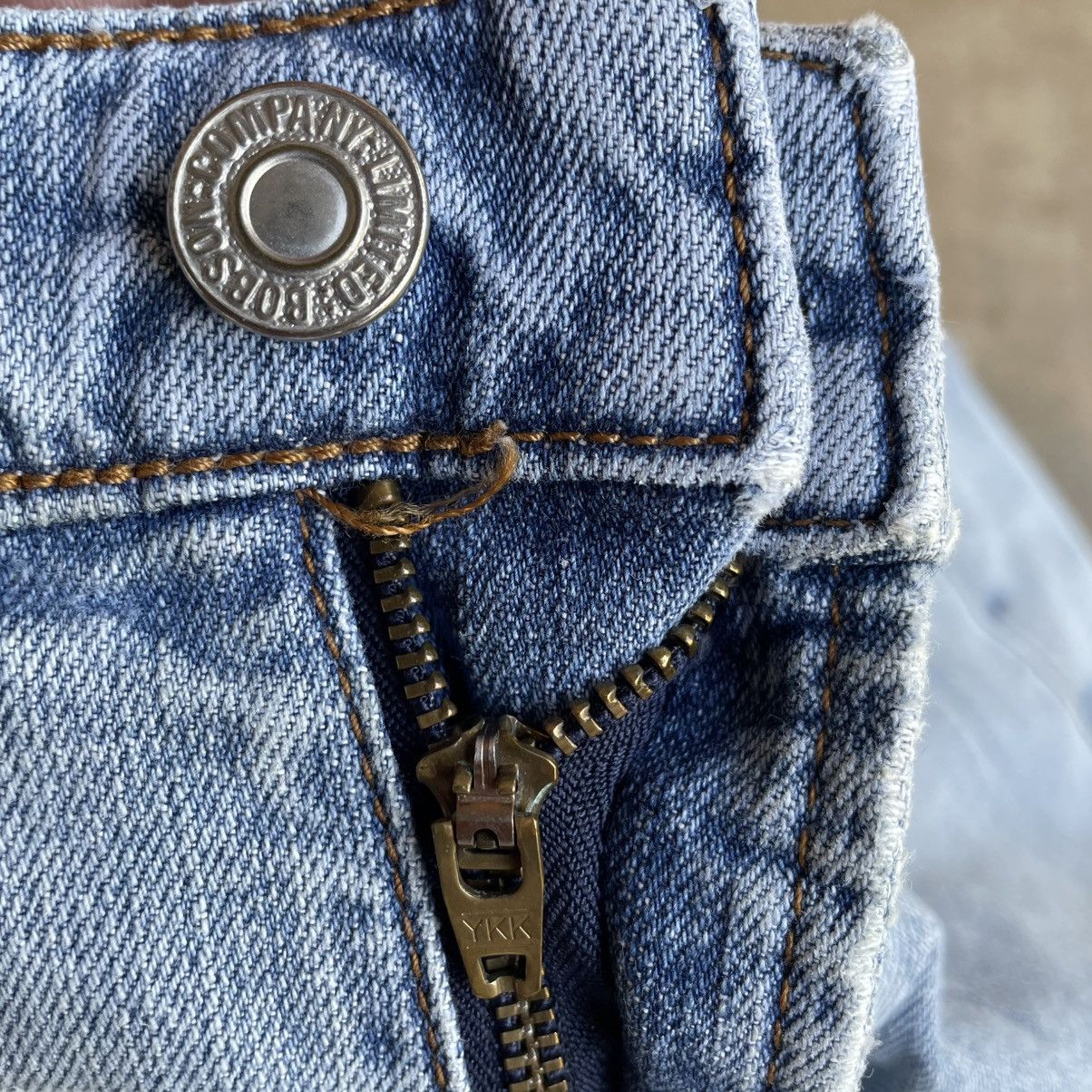Vintage 🔥Vintage Bobson 93058930 Stoned Washed Distress Denim Jeans Size US 33 - 12 Thumbnail
