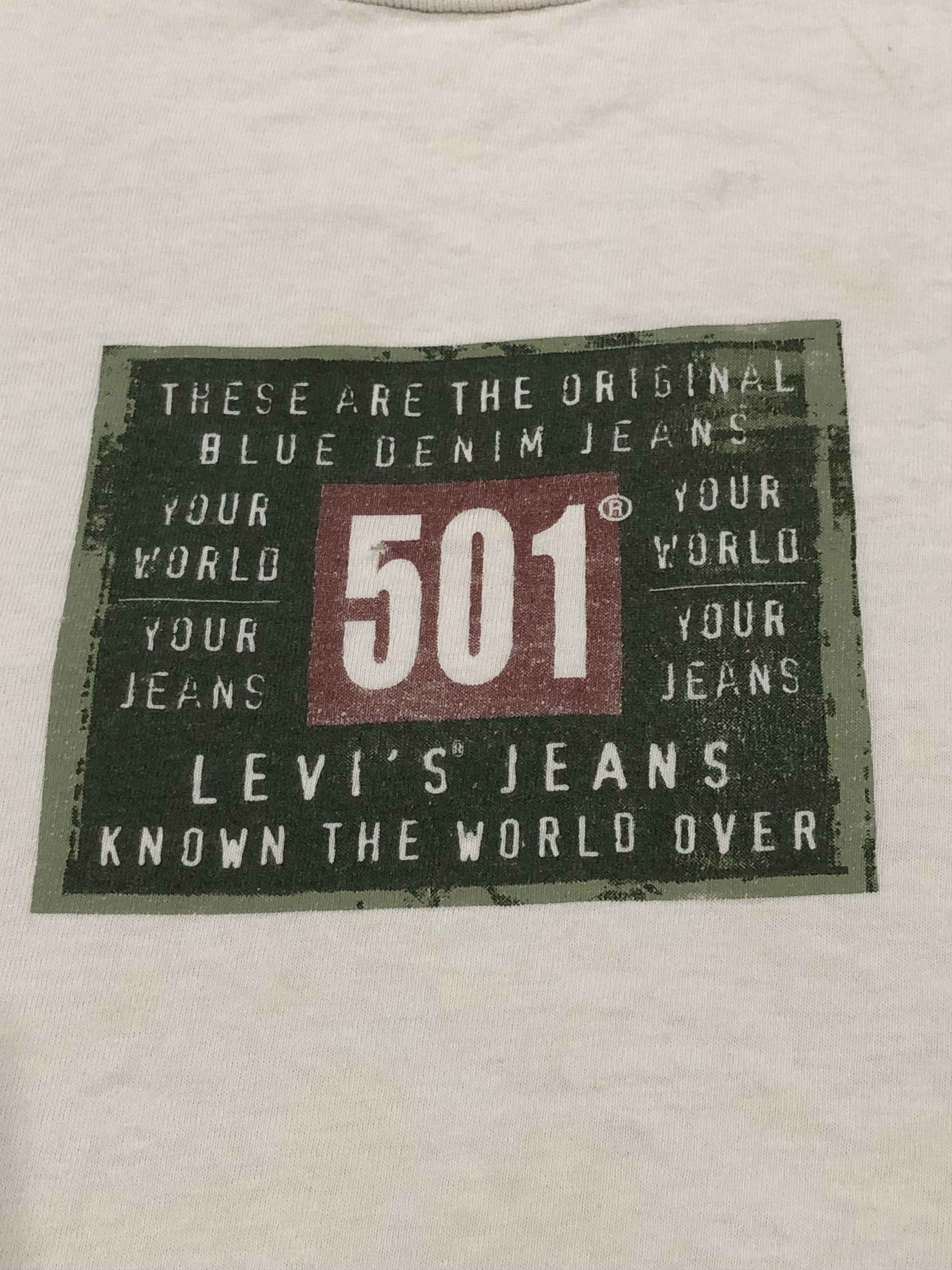 Levi's Vintage Clothing × Vintage Vintage 90s Levi’s 501 Made In Usa Tshirt Size US XL / EU 56 / 4 - 3 Thumbnail