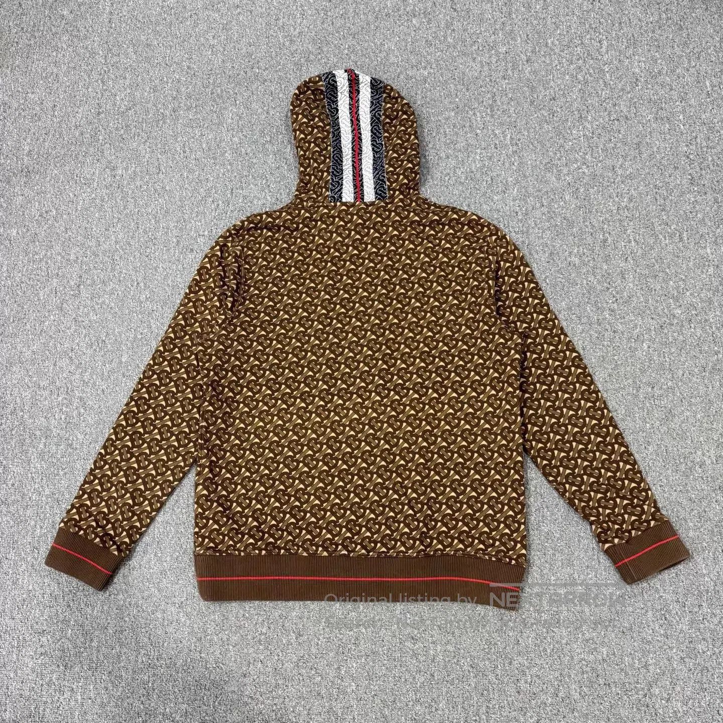 Burberry Brown Patterned Zip-Up Hoodie. Size US M / EU 48-50 / 2 - 2 Thumbnail