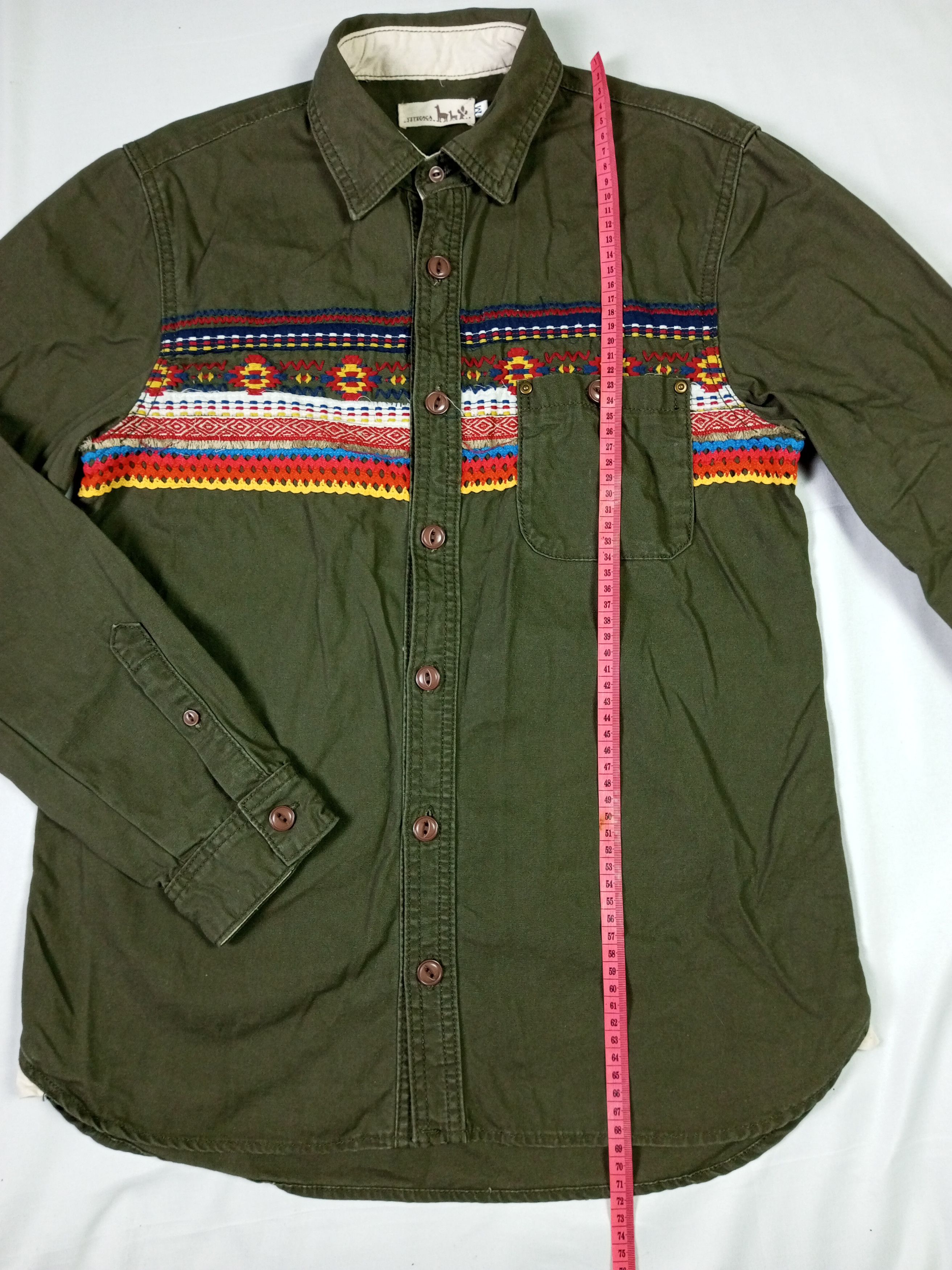 Japanese Brand TITICACA Embroidery navajo Long Sleeve Shirt Size US M / EU 48-50 / 2 - 9 Thumbnail