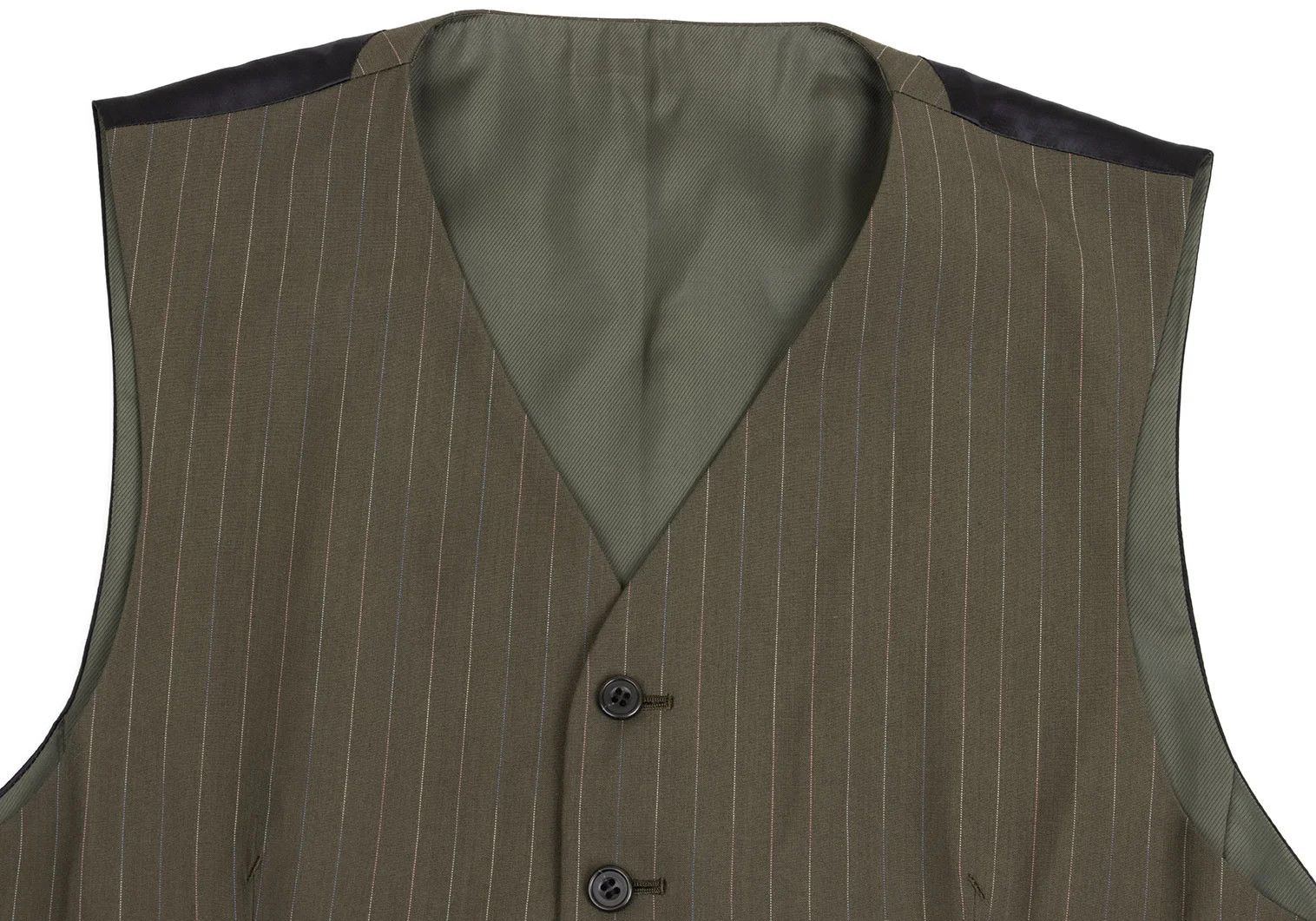 Jean Paul Gaultier Colorful Stripe Wool Cotton Vest in Khaki and Others Size US M / EU 48-50 / 2 - 2 Thumbnail