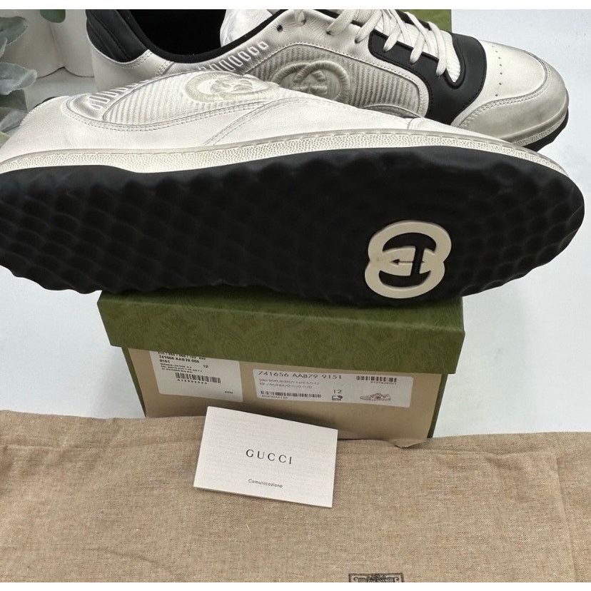 Gucci Men's Gucci Mac 80 distressed leather sneakers size 12 Size US 12.5 / EU 45-46 - 10 Thumbnail