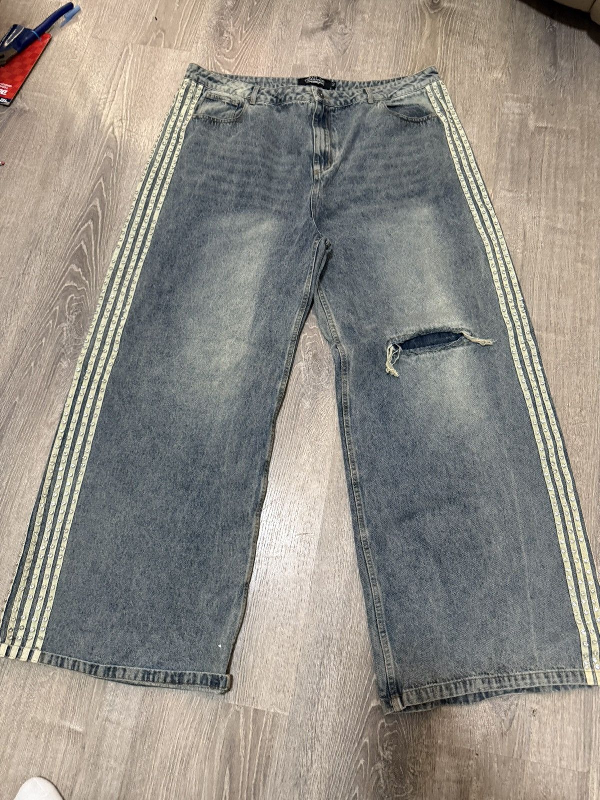 Vale Vale Blue Crystal Stripe Denim Size 40 Size US 40 / EU 56 - 1 Thumbnail
