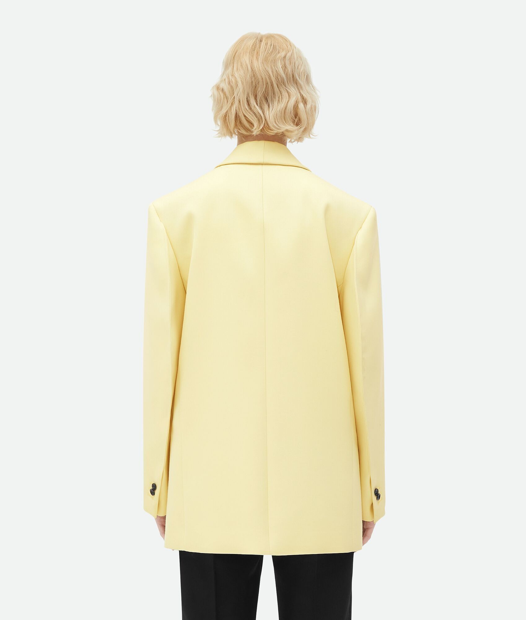 Bottega Veneta o1n1vont0525 Compact Shawl Collar Wool Jacket in Chamomile Size S / US 4 / IT 40 - 3 Thumbnail
