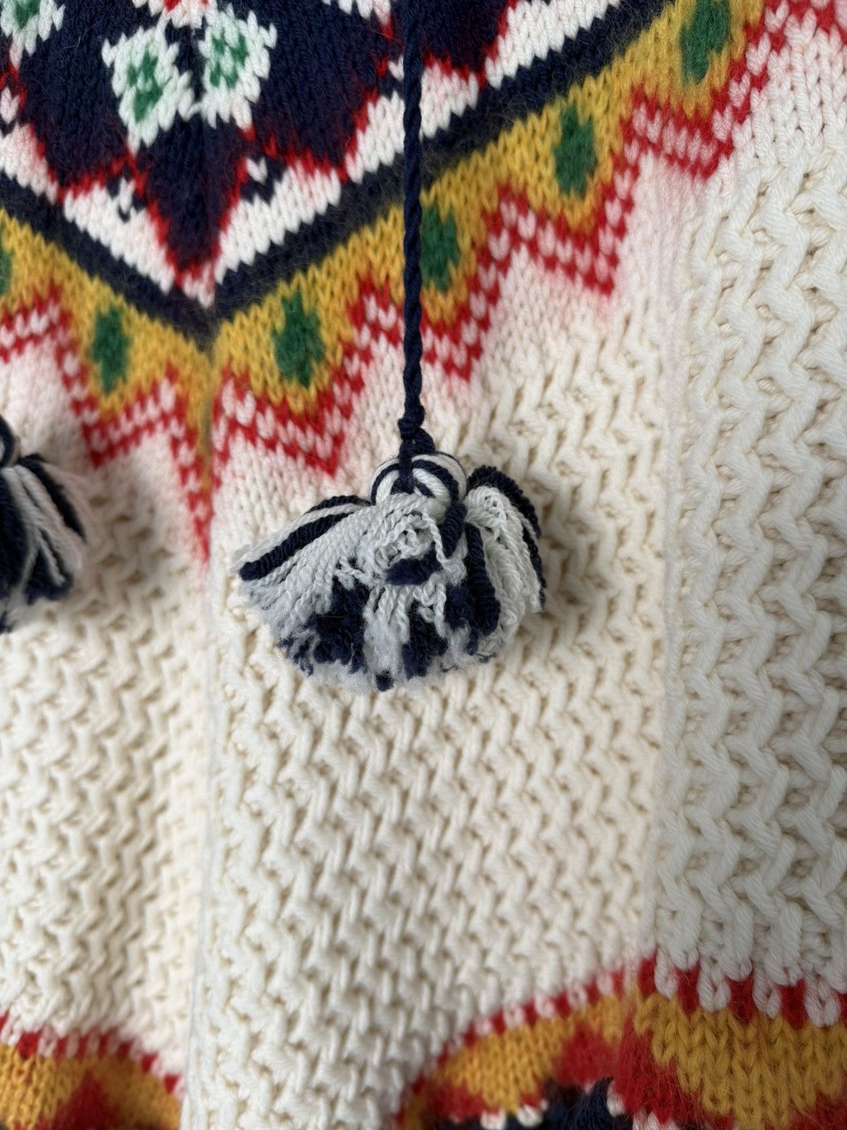 Hedi Slimane × Saint Laurent Paris 16SS Fair Isle Knit Fringe Poncho Cape Size US M / EU 48-50 / 2 - 7 Thumbnail
