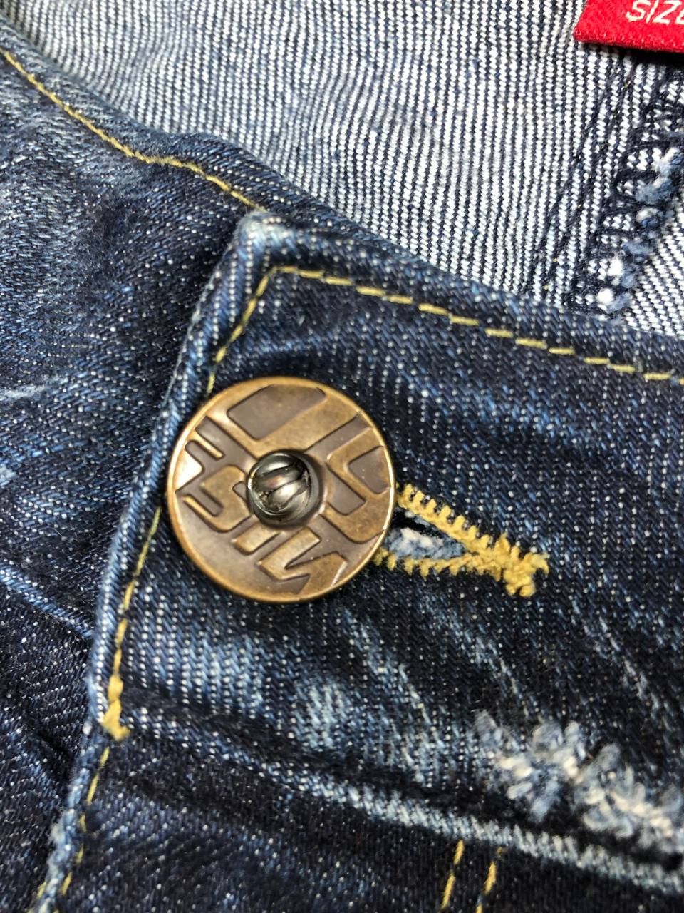 Japanese Brand Dirty Painted Distressed Thrashed Faded Baggy Jeans Y2K Size US 28 / EU 44 - 17 Thumbnail