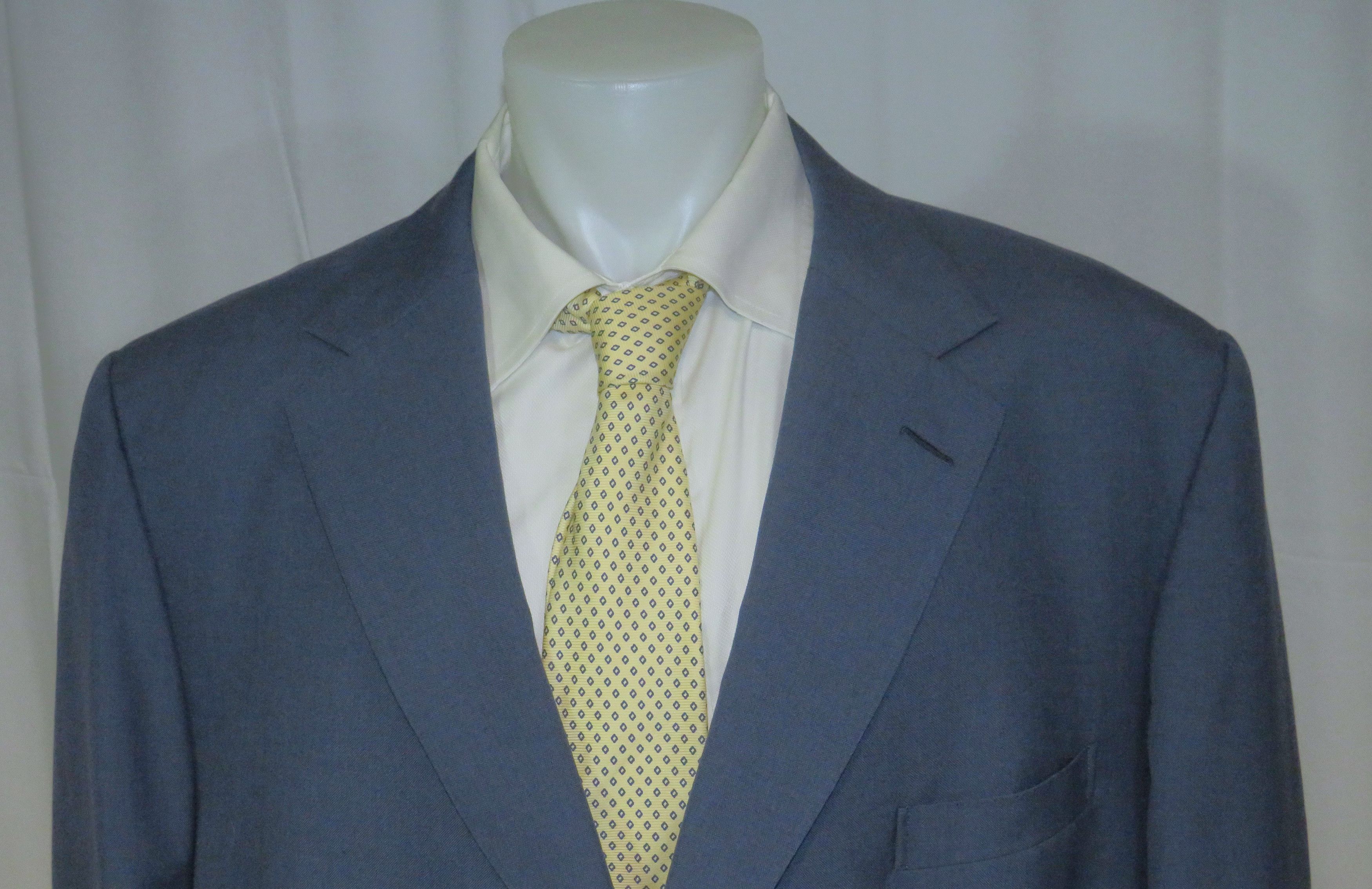 Henry Poole × Savile Row Bespoke Pale Blue Three Button Sport Coat 52XL Size 52L - 2 Thumbnail