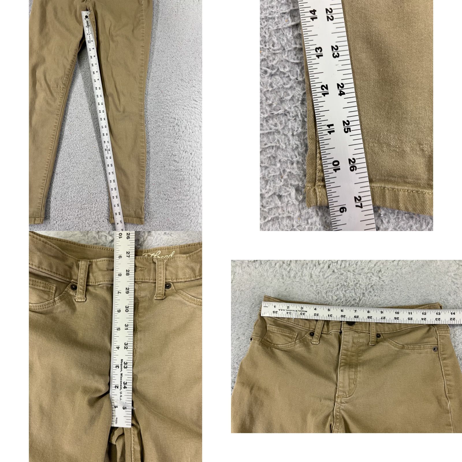 Vintage Universal Thread Jeans Womens 4 Beige Denim Skinny Cotton Stretch Fabric City Pockets Elastic Waist Styled 27in Inseam Medium Wash Regular Womens Size 27" / US 4 / IT 40 - 8 Thumbnail