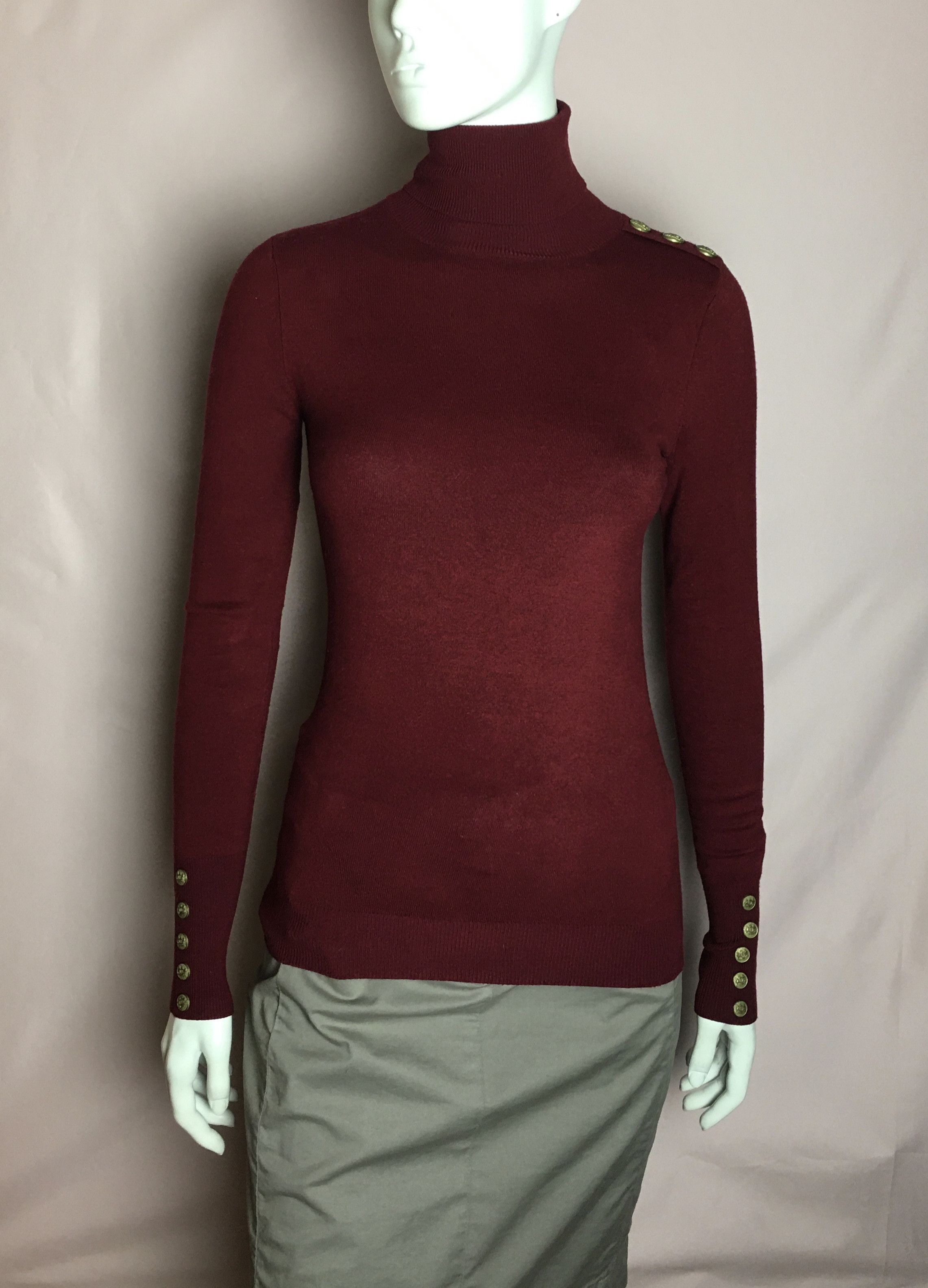 Other Holland Cooper Buttoned Knit Turtleneck Jumper Sweater Sz XS Size XS / US 0-2 / IT 36-38 - 2 Thumbnail