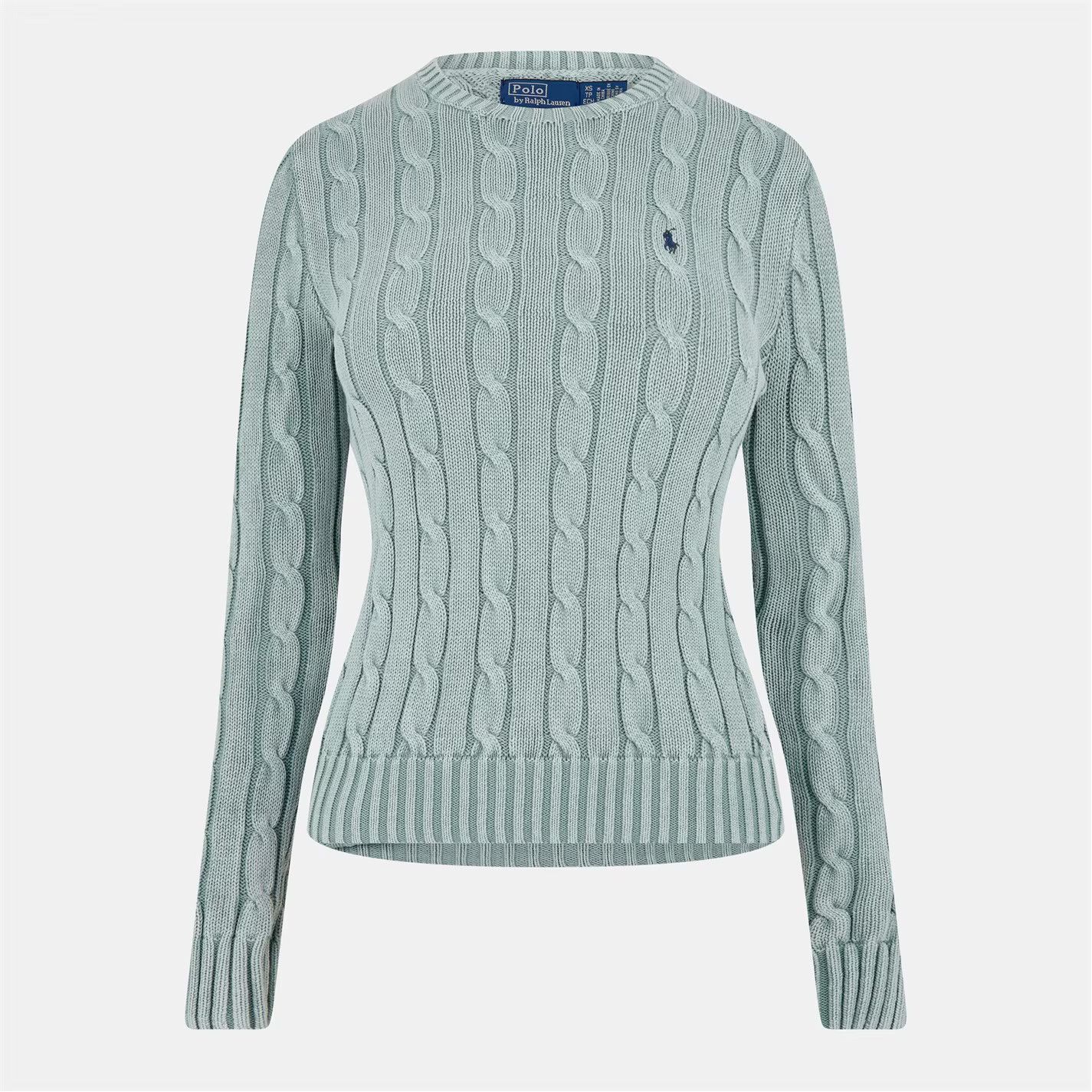 Polo Ralph Lauren o1g2r1mq0825 Cable-Knit Jumper in Light Chambray Size XS / US 0-2 / IT 36-38 - 1 Thumbnail