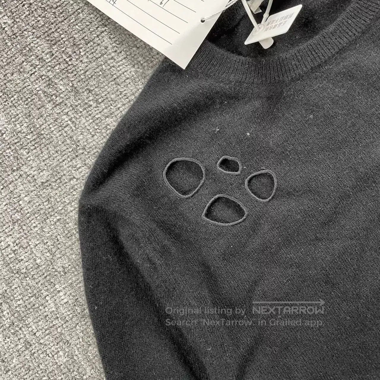 Dior Dior Black Distressed Sweater. Size XS / US 0-2 / IT 36-38 - 4 Thumbnail