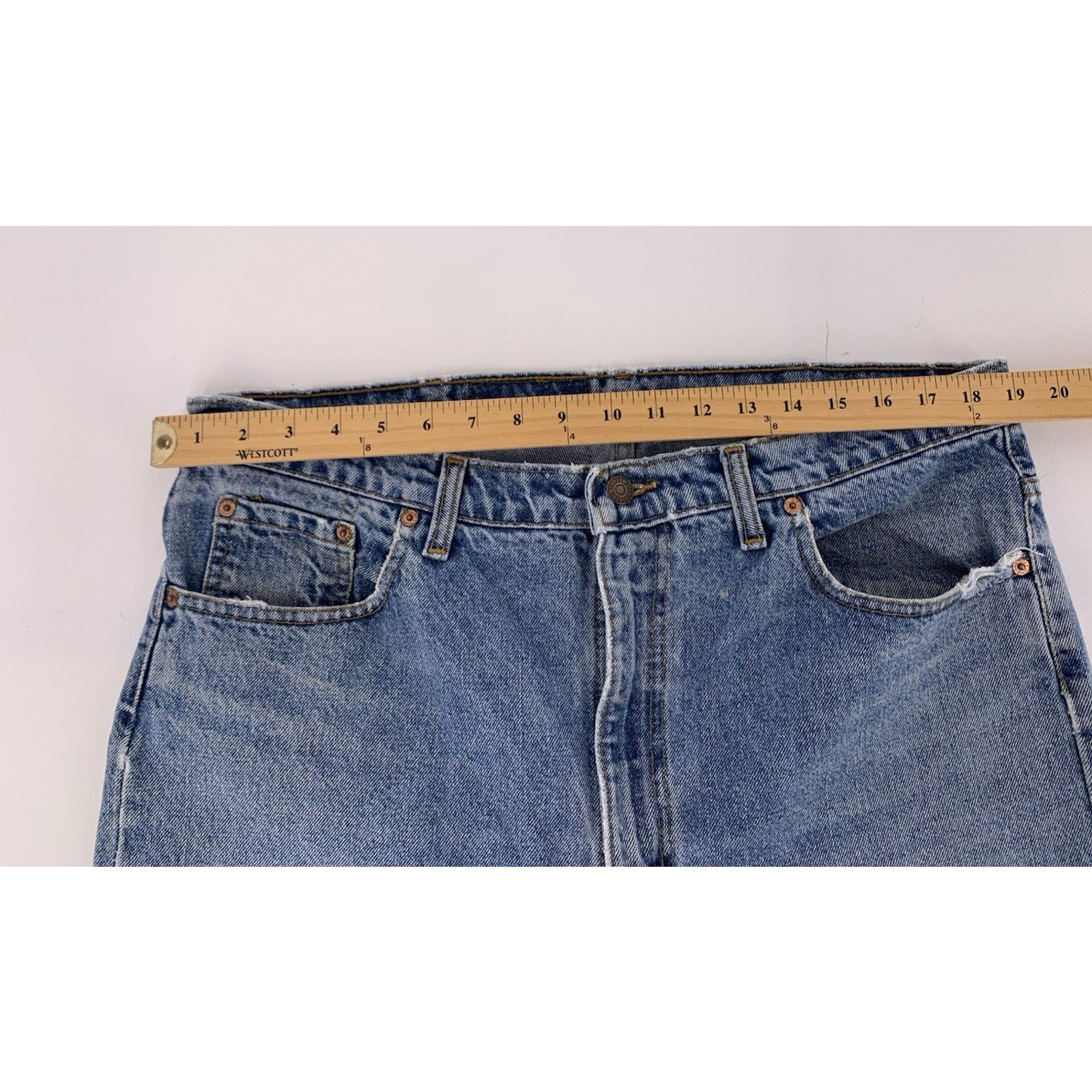 Levi's VTG Levi’s 550 Jeans 39x30 Blue Relaxed Fit Tapered *HOLES* Size US 39 - 12 Thumbnail