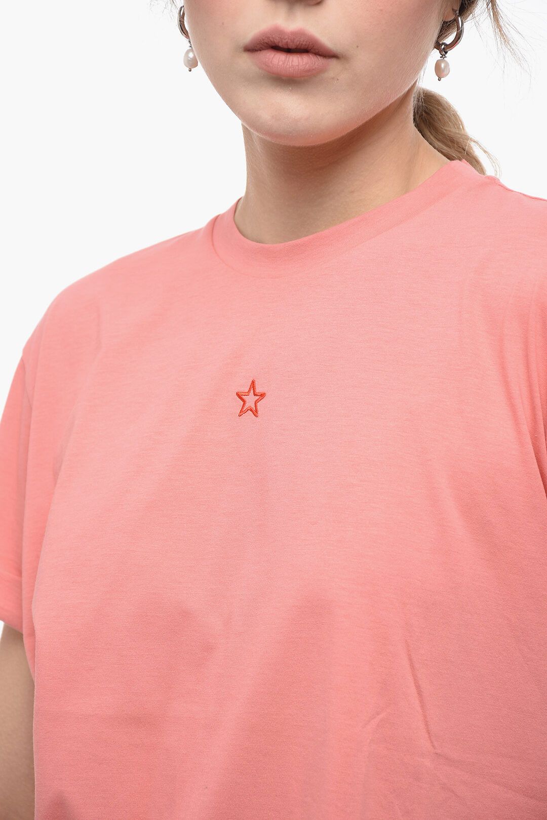 Stella McCartney og1mm0824 Crew Neck T-Shirt in Pink Size M / US 6-8 / IT 42-44 - 3 Thumbnail