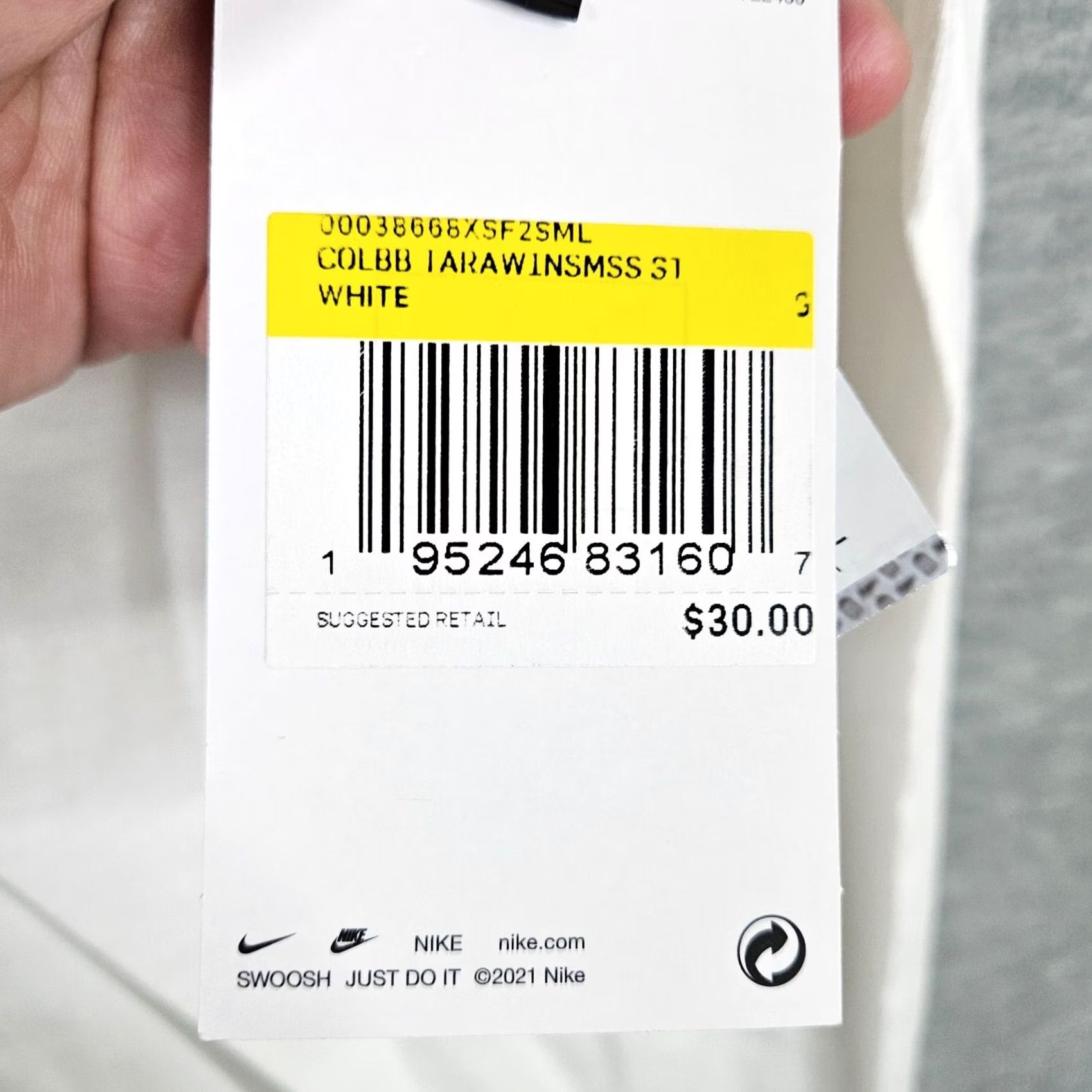 Nike Nike Tee Mens S White The Colbb Arawinsmss Short Sleeve Men Size NEW Size US 29 - 8 Thumbnail