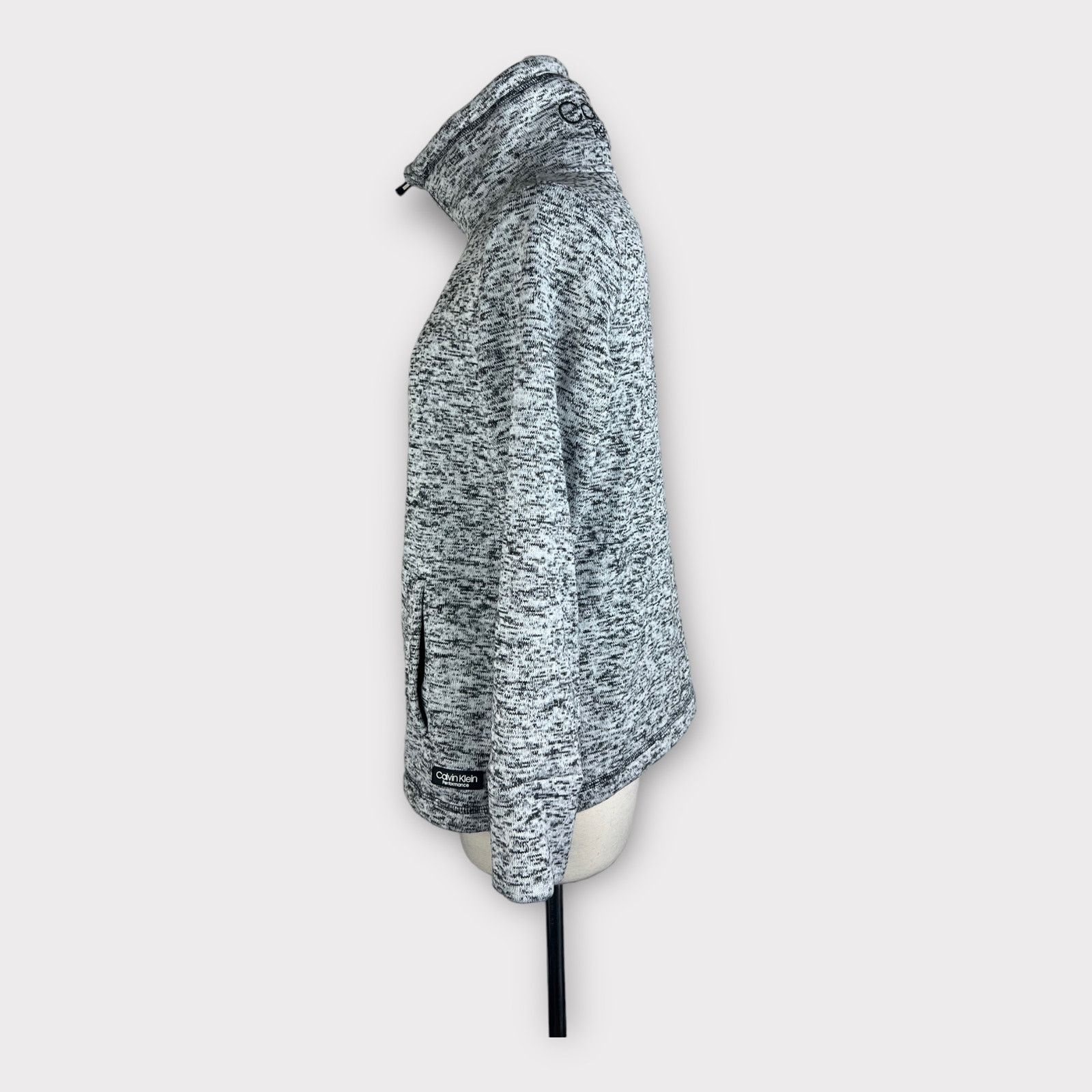 Calvin Klein Calvin Klein | Marble Black White Logo Fleece Jacket | Med Size M / US 6-8 / IT 42-44 - 6 Thumbnail