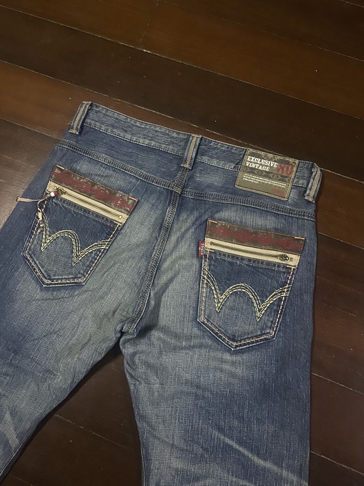 Ed Hardy × Edwin Fire design EDWIN exclusive vintage mud wash clawmark Size US 39 - 6 Thumbnail