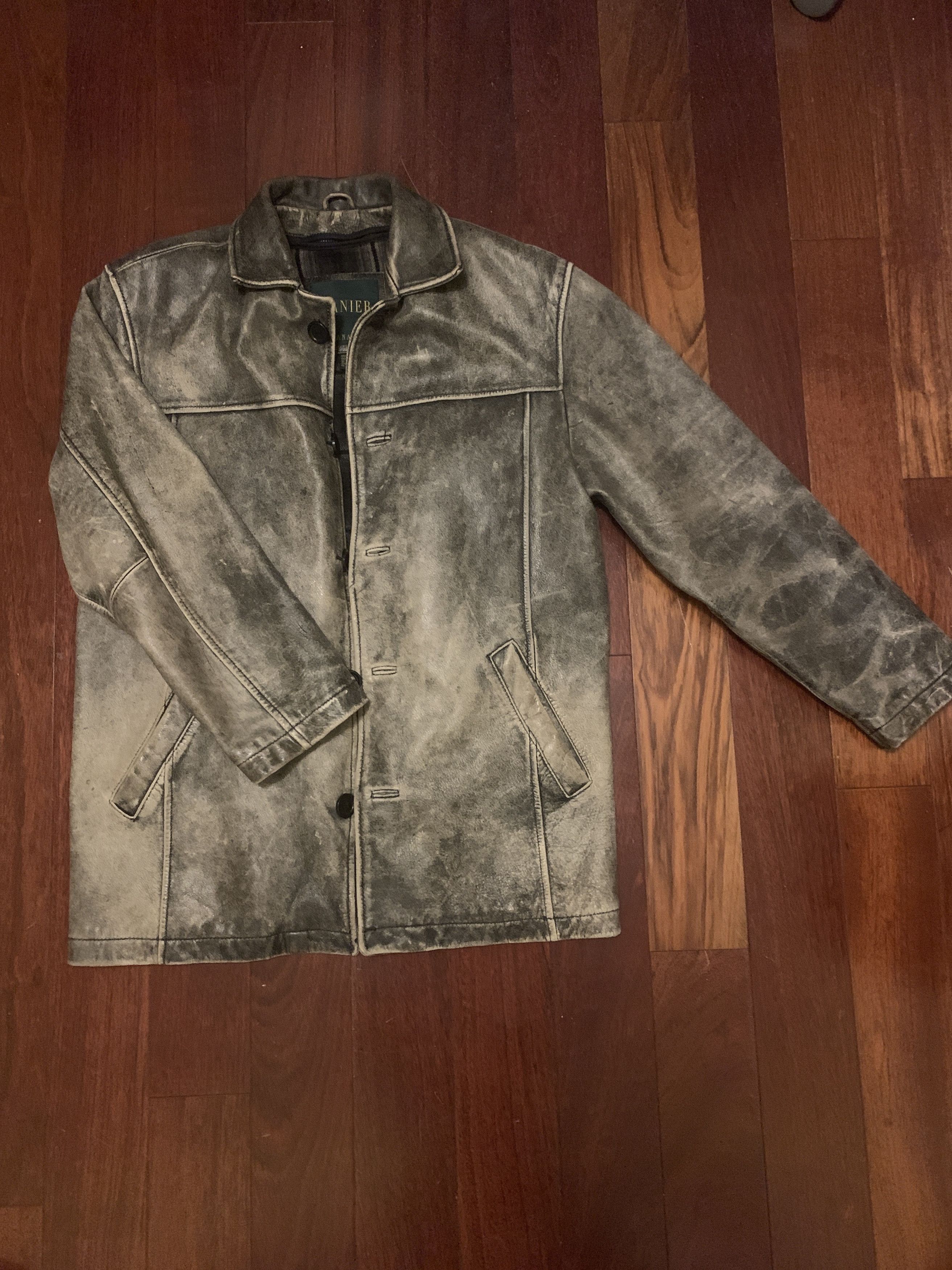 Vintage Danier Genuine Leather Jacket (Washed Gray S)