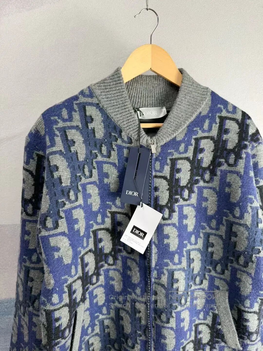 Dior dior gray blue patterned wool zip jacket. Size US M / EU 48-50 / 2 - 3 Thumbnail