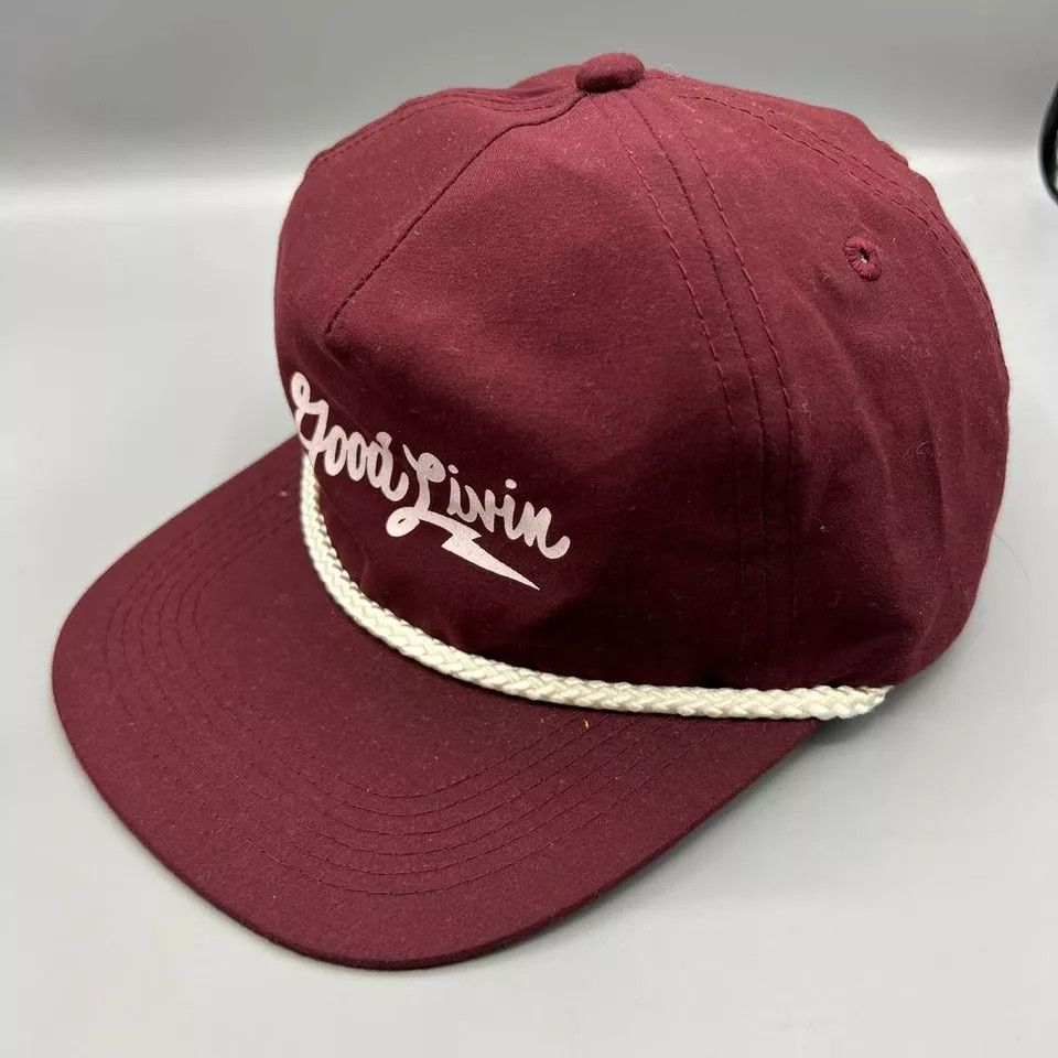 Other Good Livin Hat Men Red Black Skate Snap Back Cap Size ONE SIZE - 2 Thumbnail