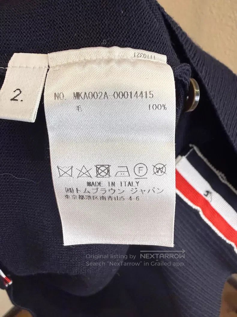 Thom Browne Thom Browne Navy Four Stripe Merino Wool Crew Neck Sweater Size US M / EU 48-50 / 2 - 5 Thumbnail