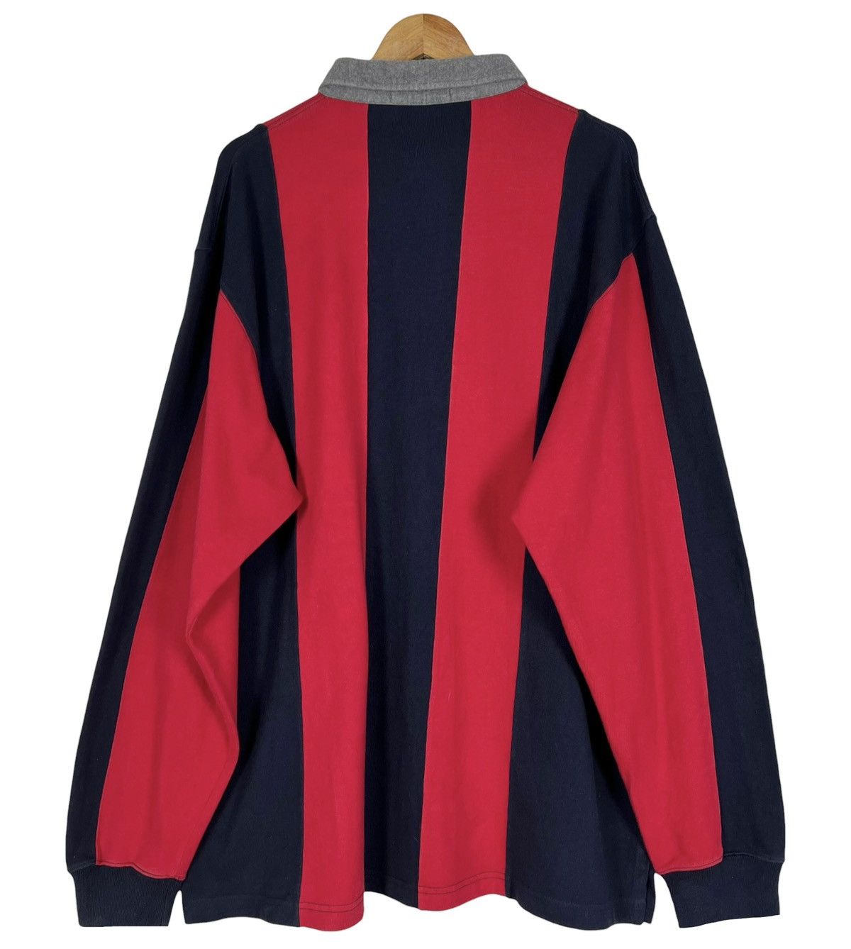 Polo Ralph Lauren 90s Vintage Polo RL Bold Rugby Polo Red/Navy XL Size US XL / EU 56 / 4 - 2 Thumbnail