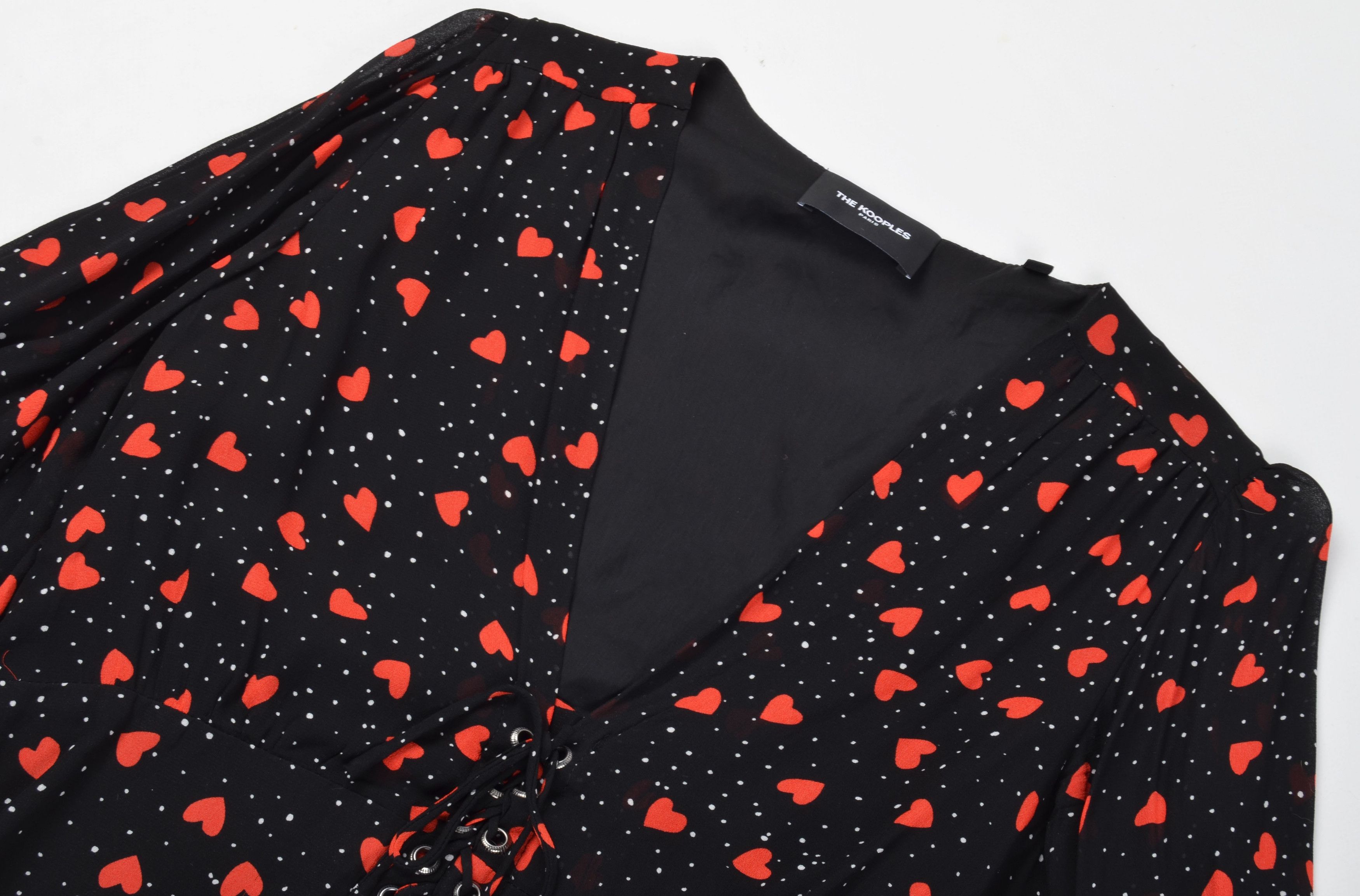 The Kooples The Kooples Love Heart V-Neck Mesh Boho Blouse Top Size XS / US 0-2 / IT 36-38 - 5 Thumbnail