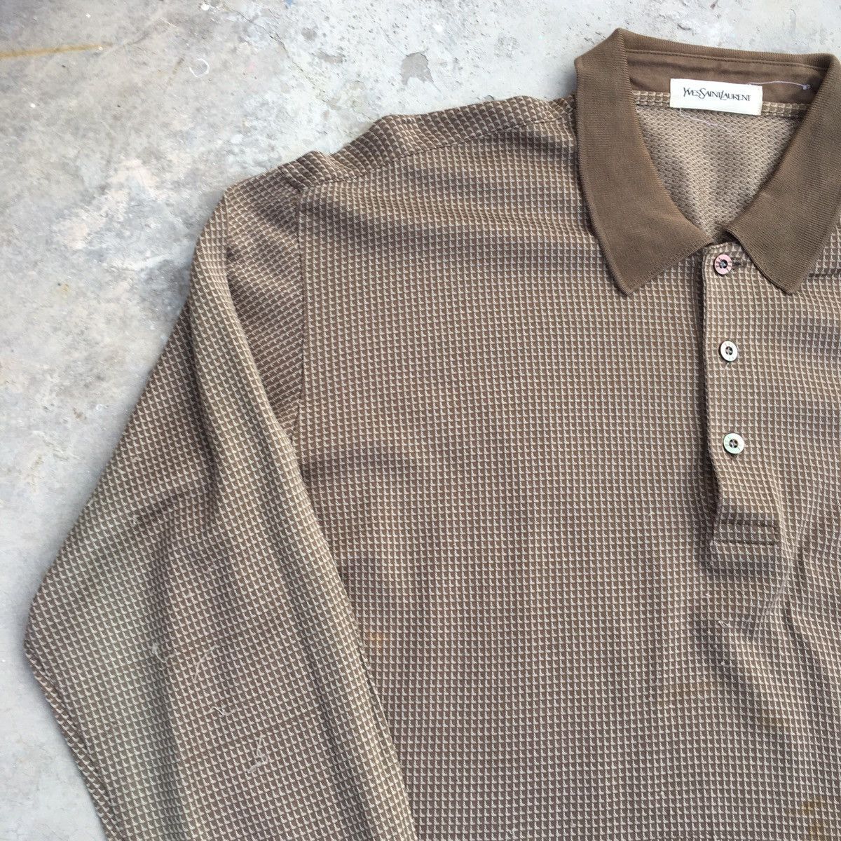 Designer × Vintage × Yves Saint Laurent Vintage YSL Long Sleeve Polo Size US M / EU 48-50 / 2 - 4 Thumbnail