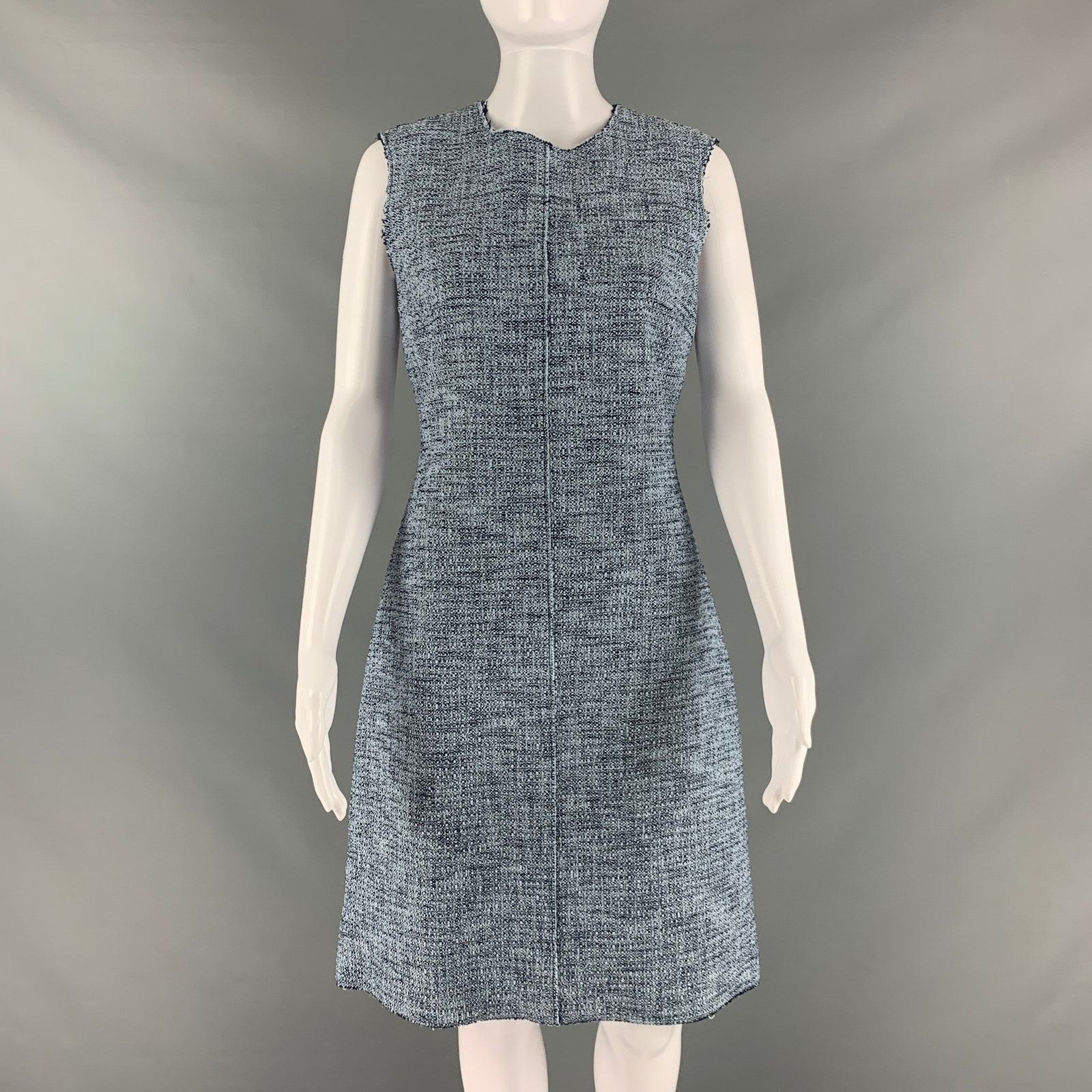 Other ST. JOHN Blue Navy Cotton Sleeveless Below Knee Outfits Size 27" / US 4 / IT 40 - 4 Thumbnail