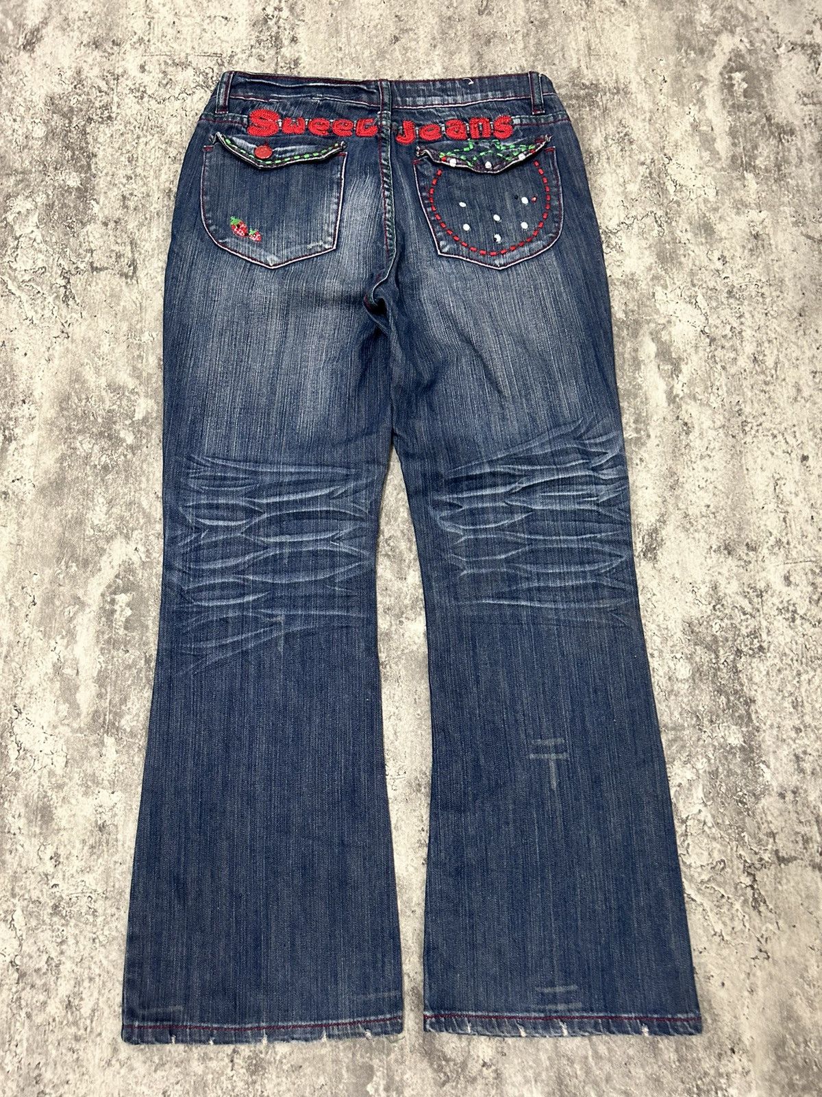 If Six Was Nine × Japanese Brand × Tornado Mart Ado Sweet Strobery Distressed Bootcut Jeans Size US 32 / EU 48 - 6 Thumbnail