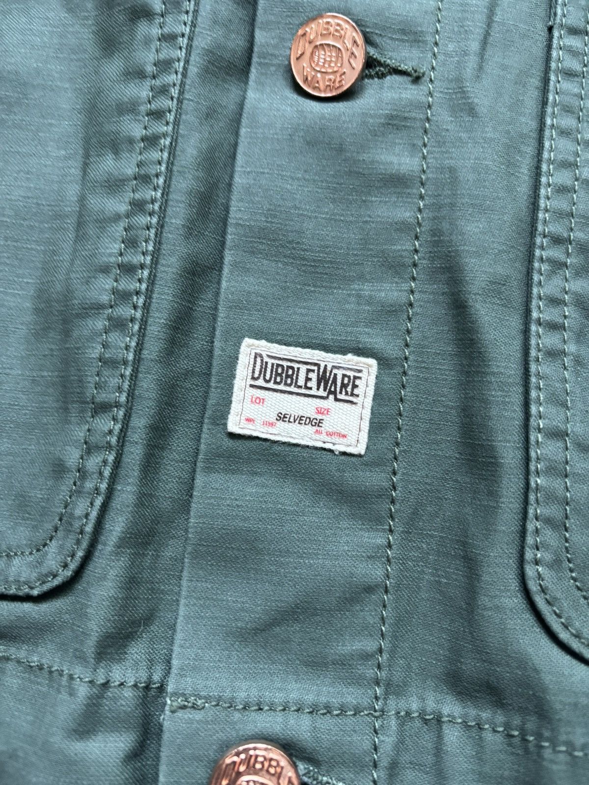 Other Dubbleware Chore Work Jacket Military Green Selvedge Workwea Size US M / EU 48-50 / 2 - 5 Thumbnail